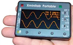 Gabotronics’ Xminilab Portable is a small mixed-signal oscilloscope with an arbitrary waveform generator and protocol sniffer