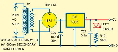 Additional power supply for the counter circuit