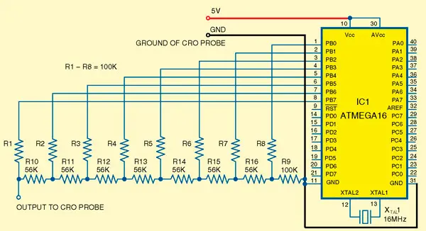 Circuit for oscilloscope as image viewer