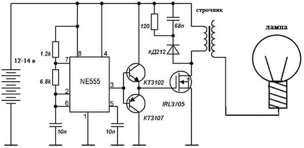Подключение TDKS от 12 вольт на 1 транзисторе
