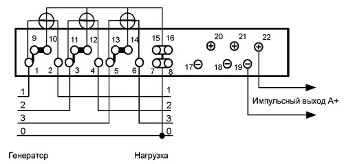 Схема подключения трехфазного счетчика активной энергии МЕРКУРИЙ 230AM