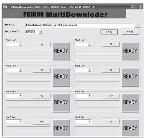 Основное диалоговое окно программы MultiDownloader PG1000