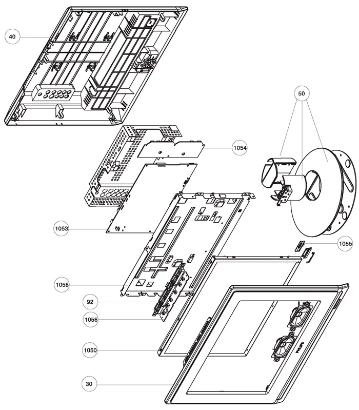 Конструктивные узлы 15-дюймовой модели ЖК телевизора PHILIPS