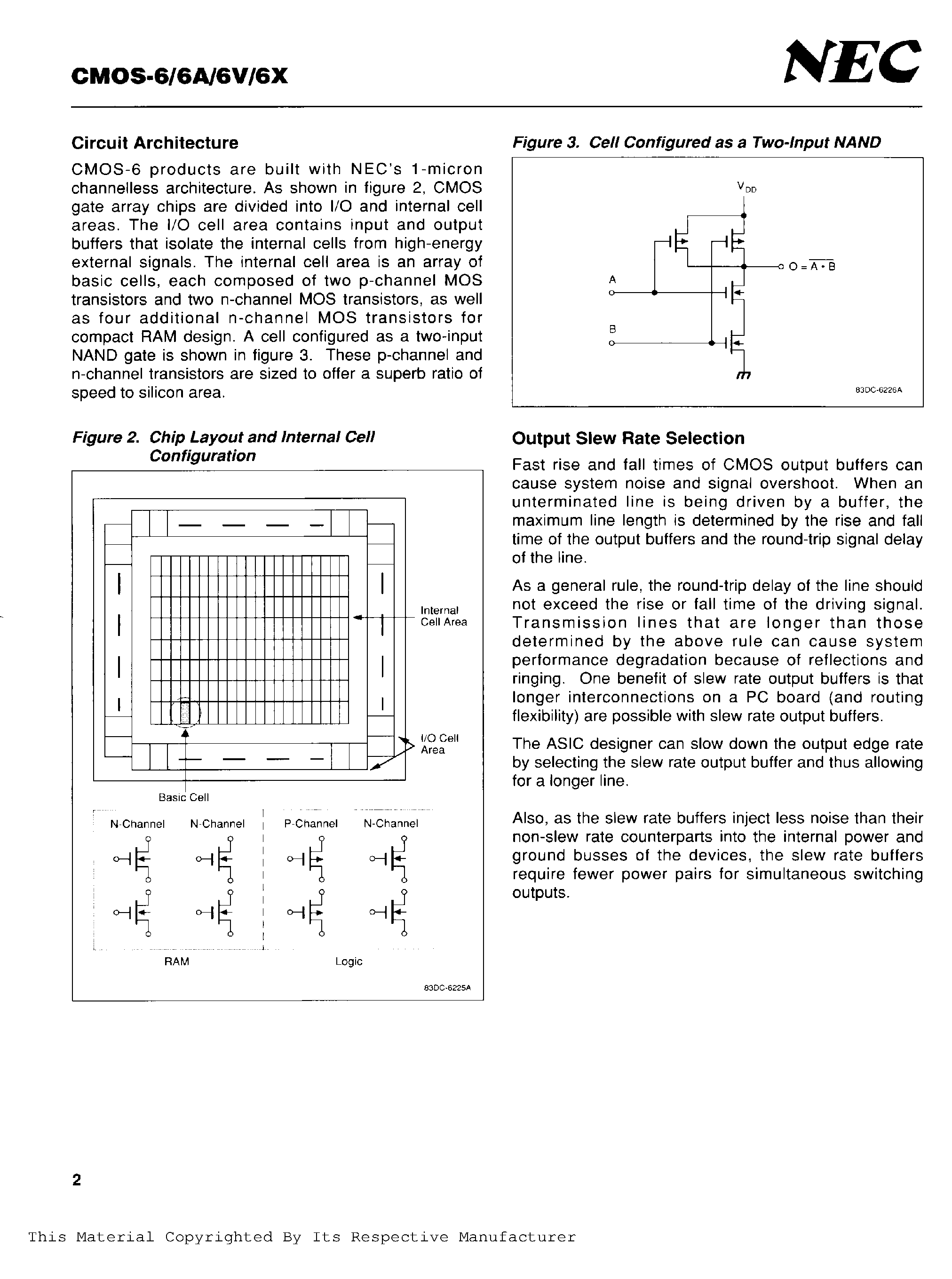 Даташит CMOS-6 - 1.0-MICRON CMOS GATE ARRAYS страница 2