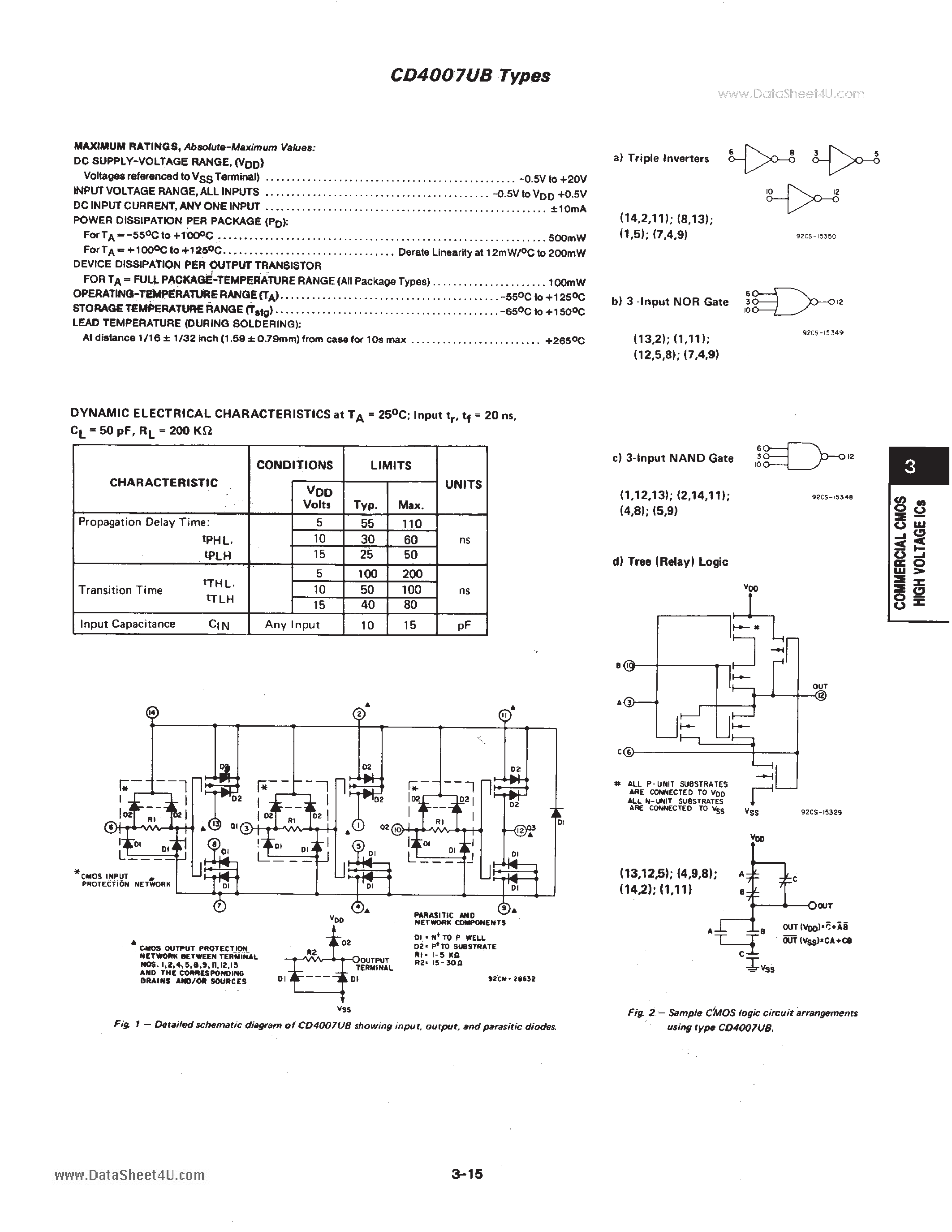 Datasheet CD4007 - Dual Complementary Pair Plus Inverter page 2