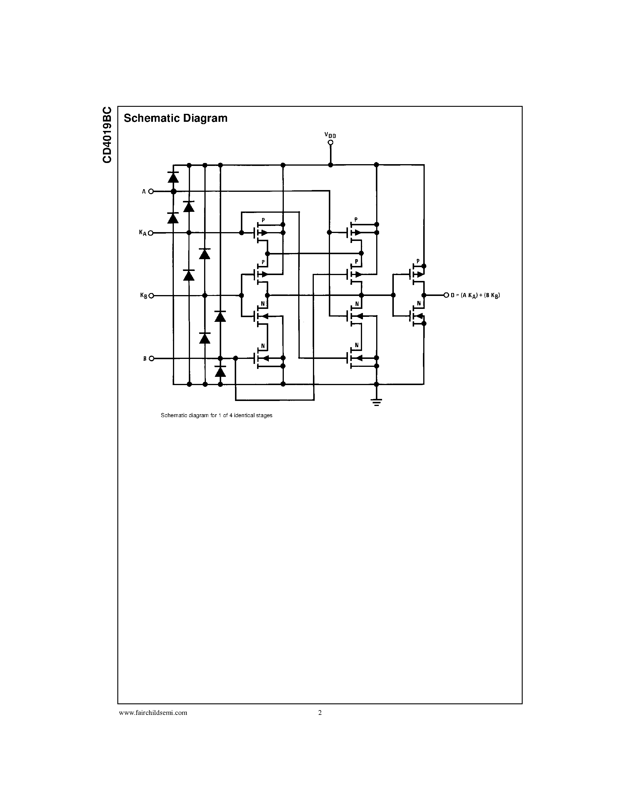 Datasheet CD4019BC - Quad AND-OR Select Gate page 2