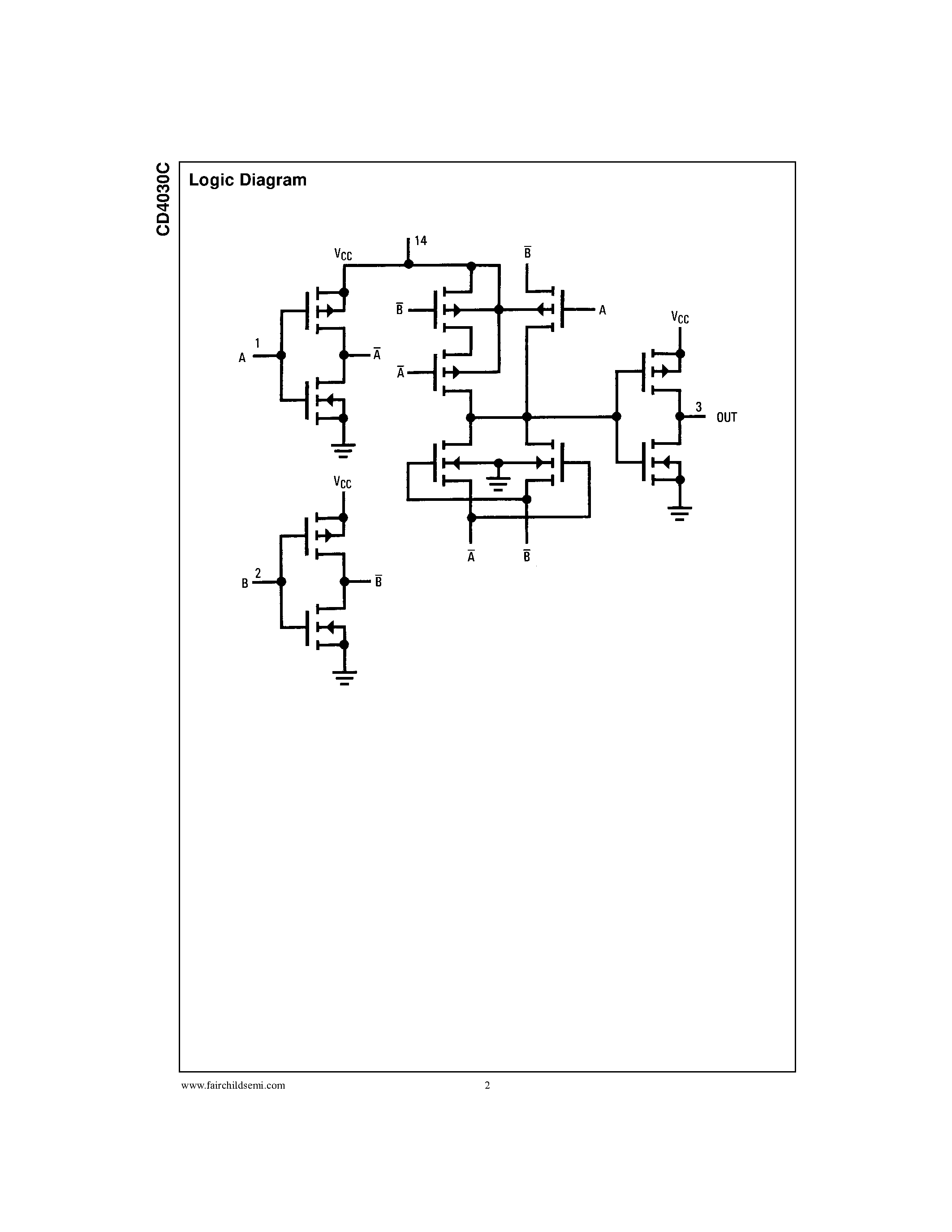 Datasheet CD4030 - Quad EXCLUSIVE-OR Gate page 2