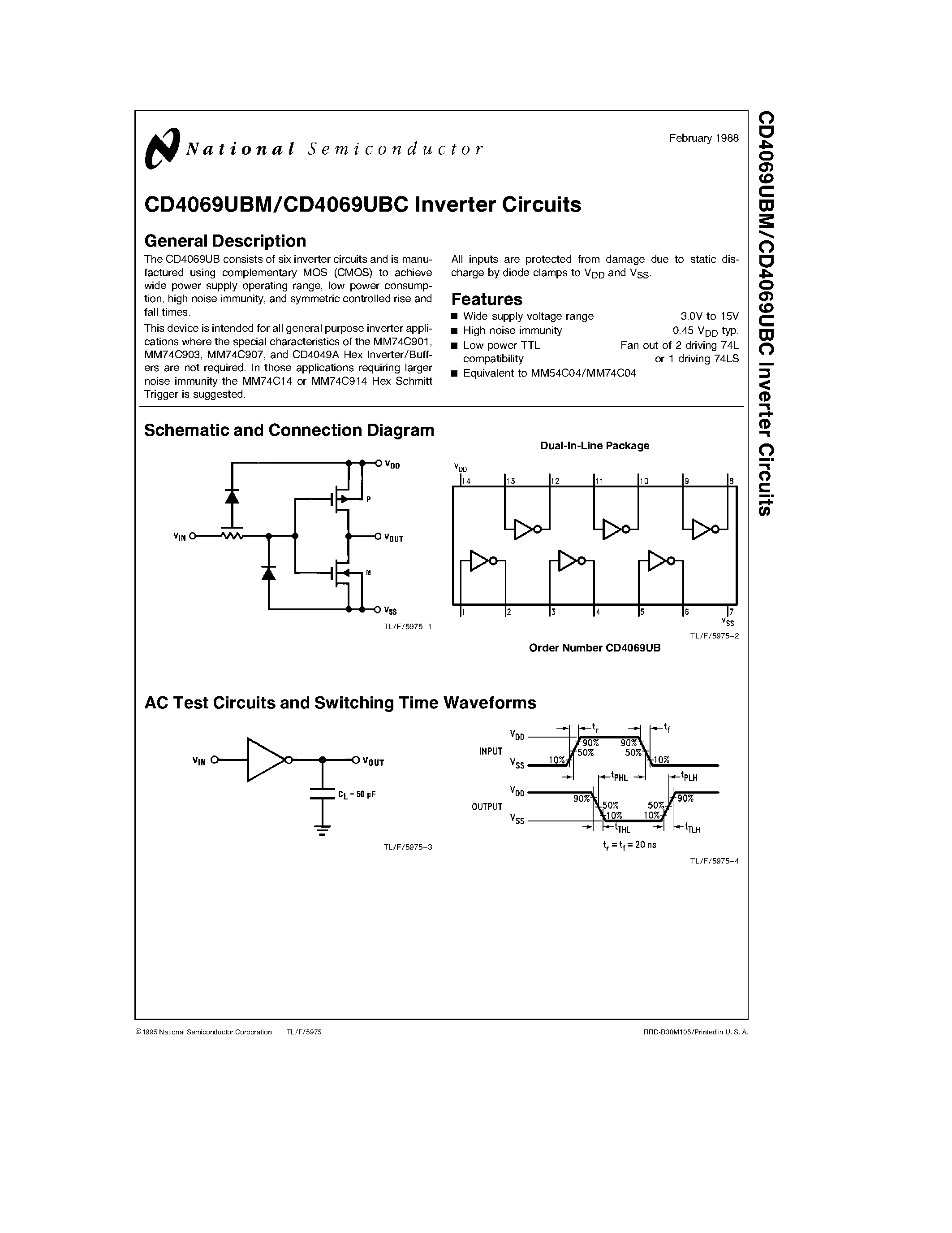 Cd4069 схема включения