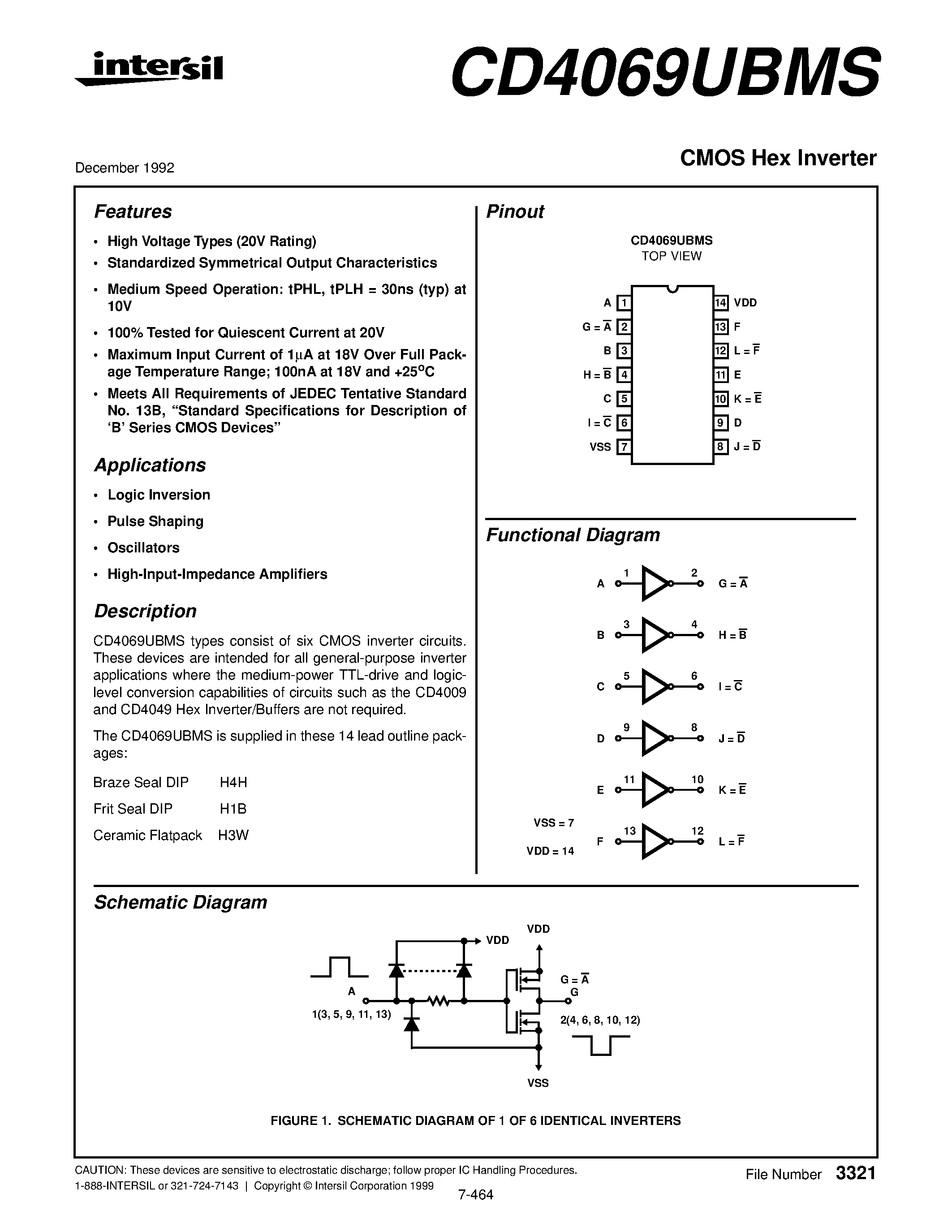 Tc4069ubp схема включения