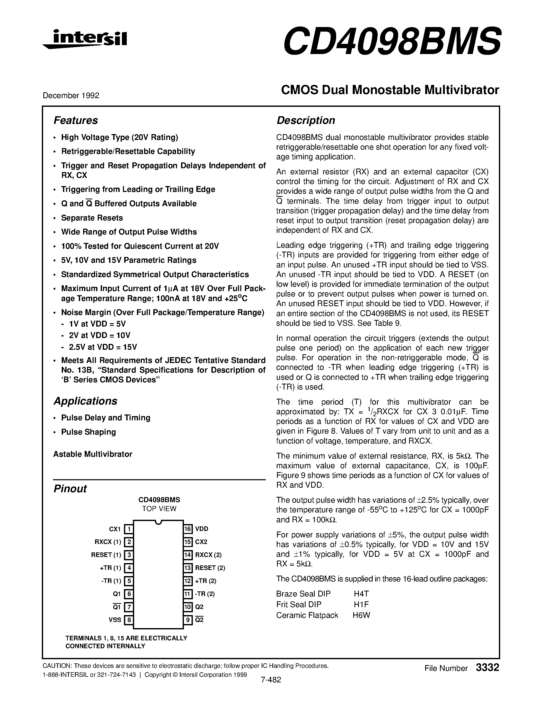 Cd4098 схема включения