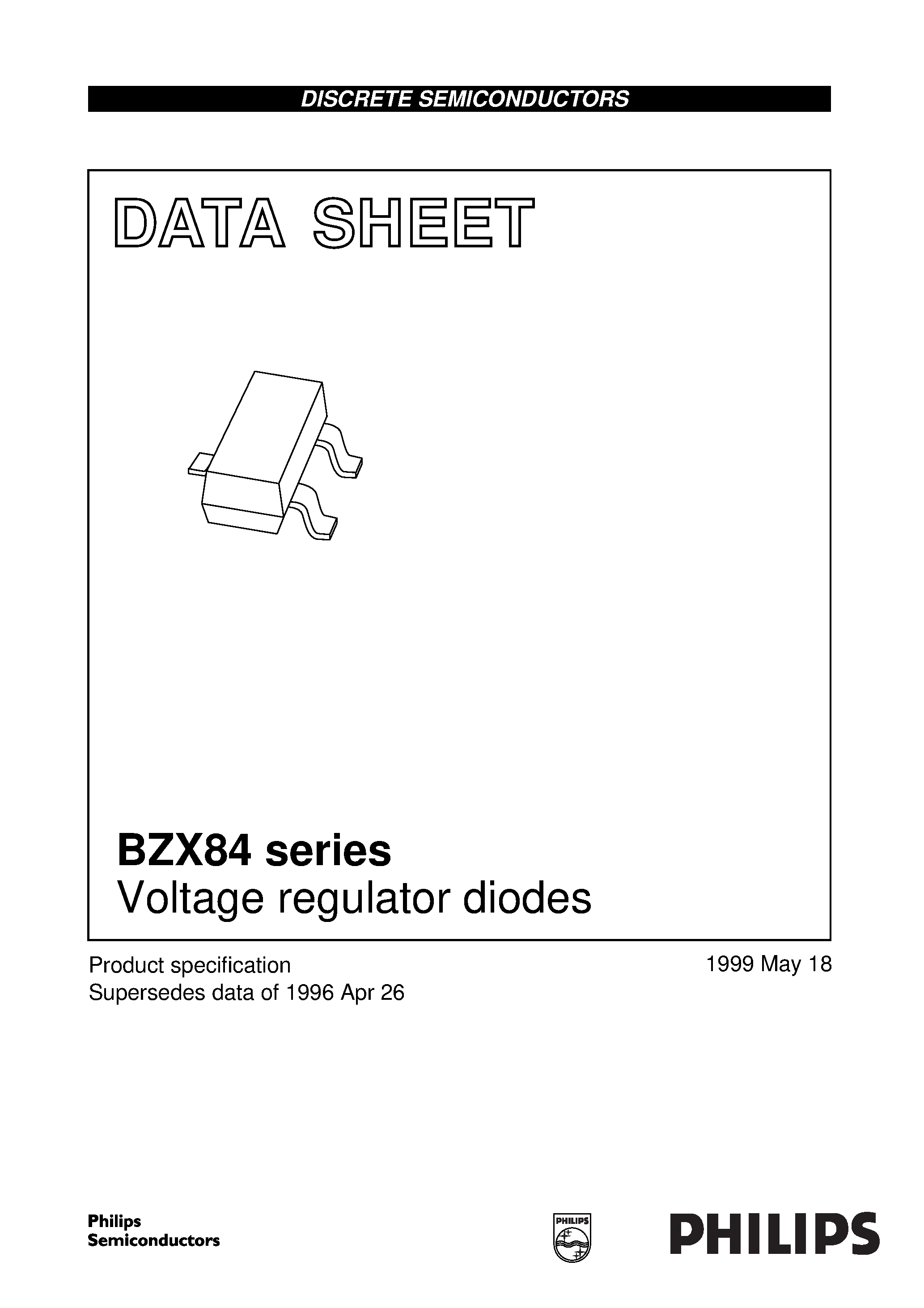 Datasheet BZX84-A13 - Voltage regulator diodes page 1