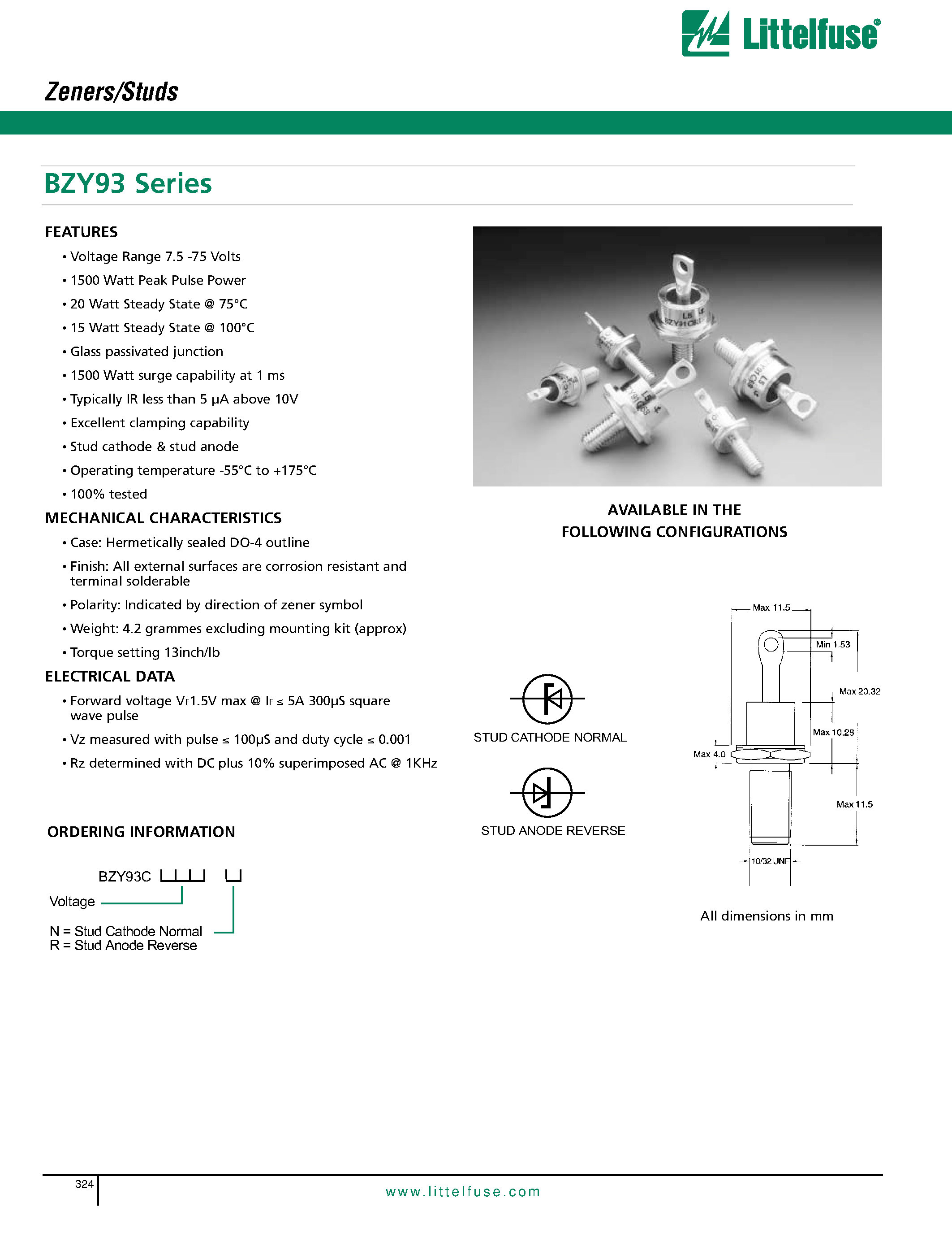 Datasheet BZY93C-R - BZY93 Series page 1