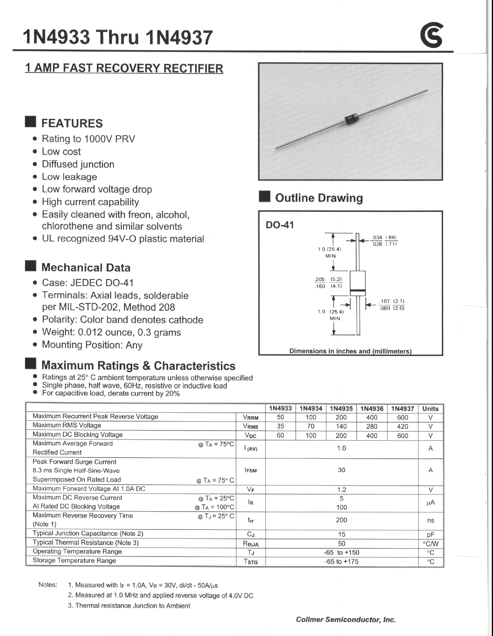 PR1003 Datasheet (PDF) - Diodes Incorporated