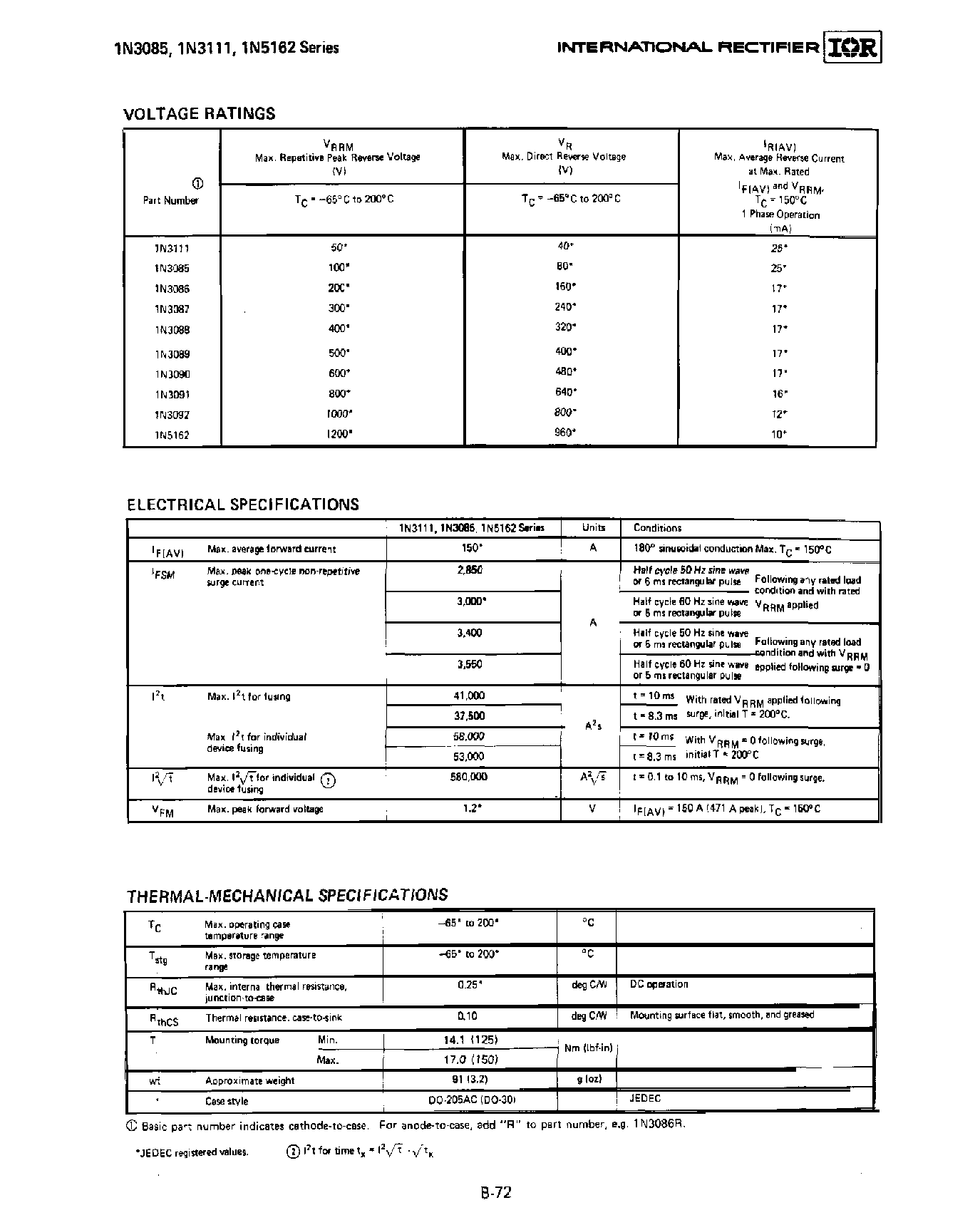 Datasheet 1N5162 - 150AMP AVG SILICON RECTIFIER DIODES page 2