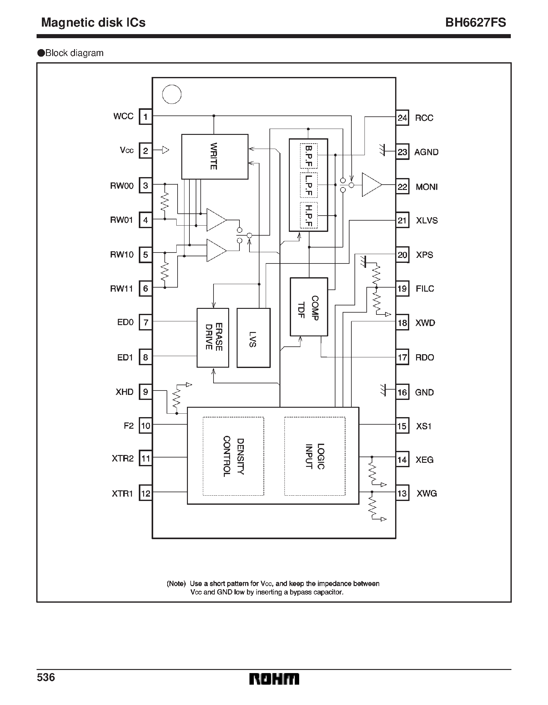 Datasheet BH6627FS - Read /Write amplifier for FDD page 2