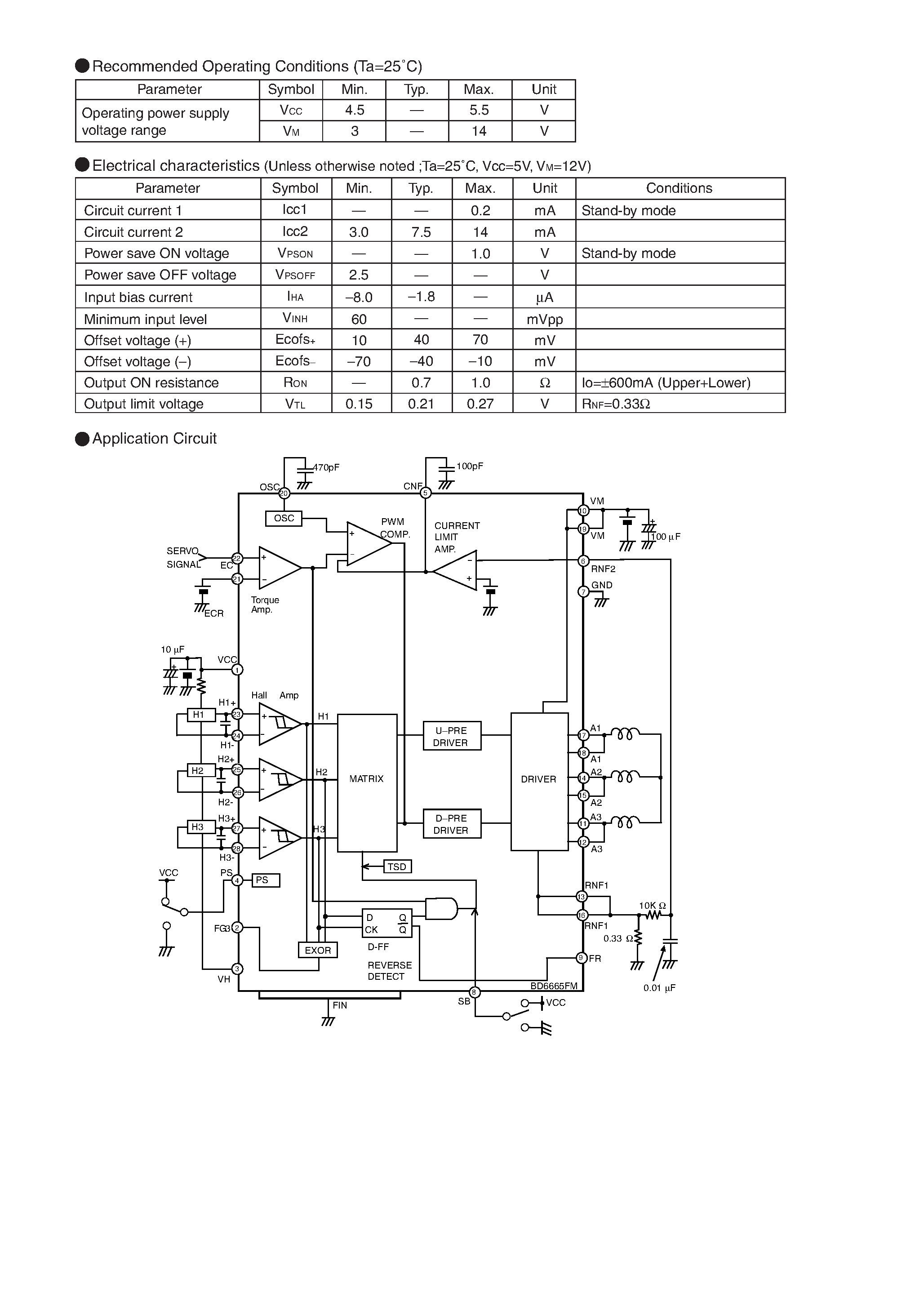 Даташит BD6665FM - Spindle motor driver IC for CD-ROM/RW страница 2