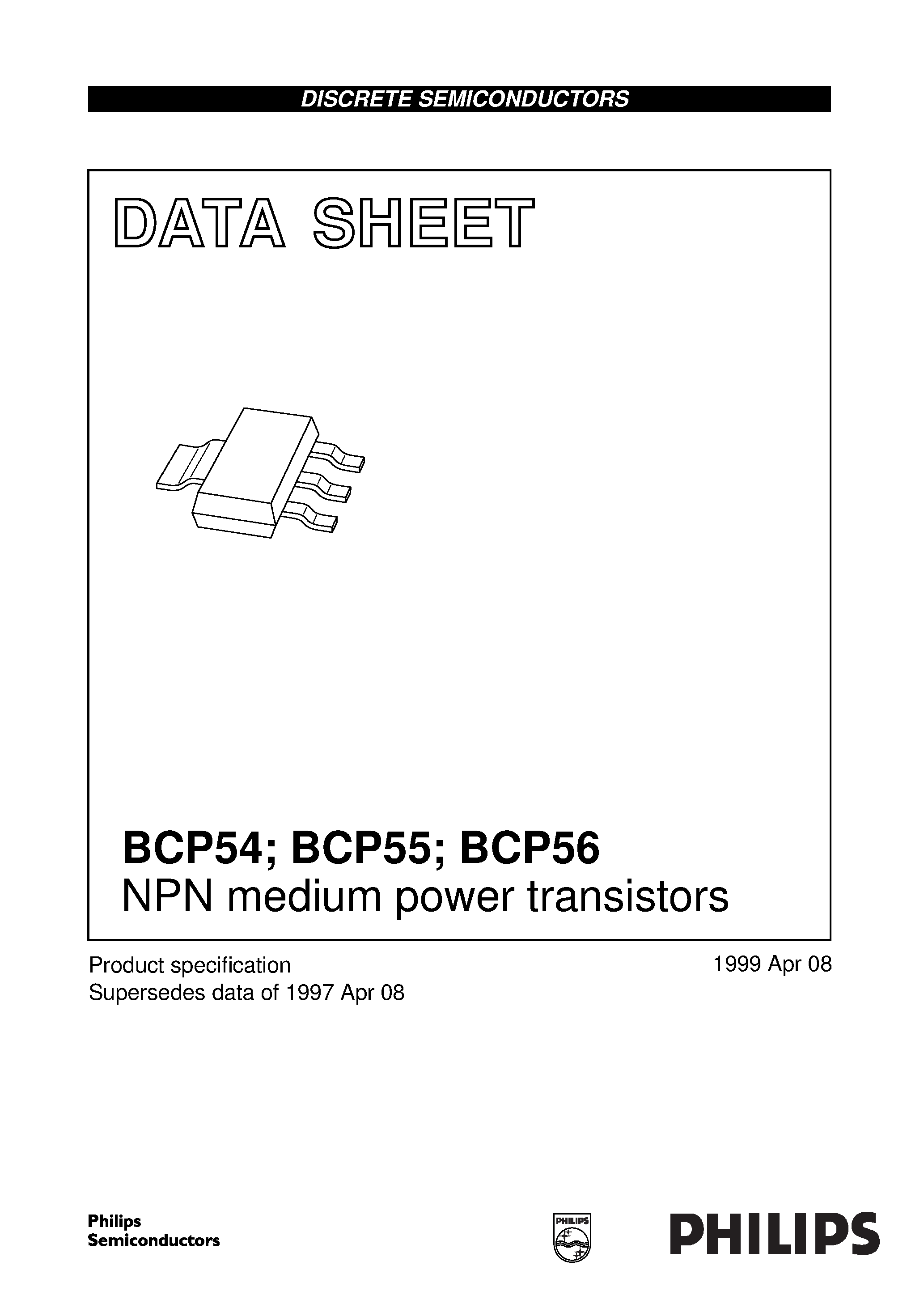 Datasheet BCP54-16 - NPN medium power transistors page 1