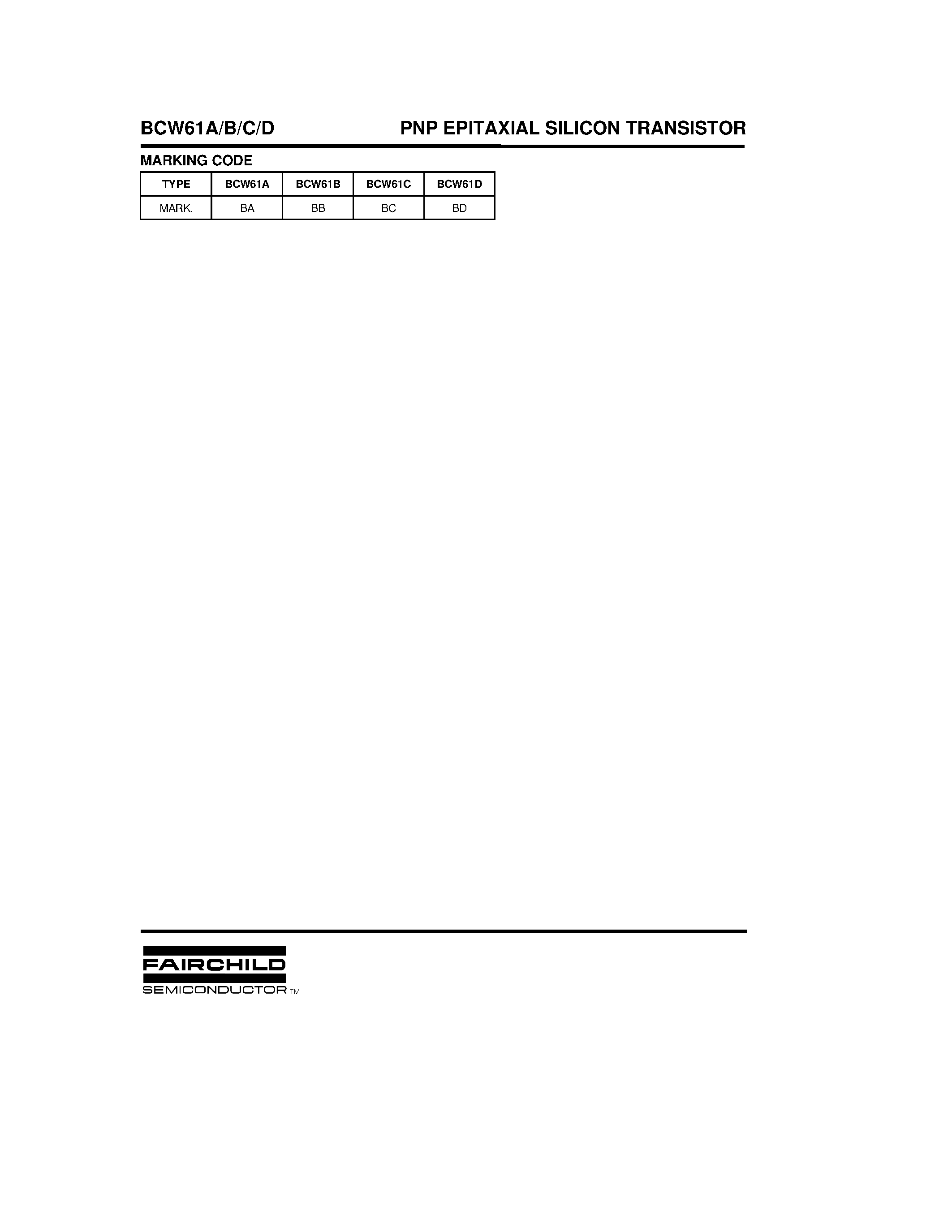 Datasheet BCW61A - PNP EPITAXIAL SILICON TRANSISTOR page 2