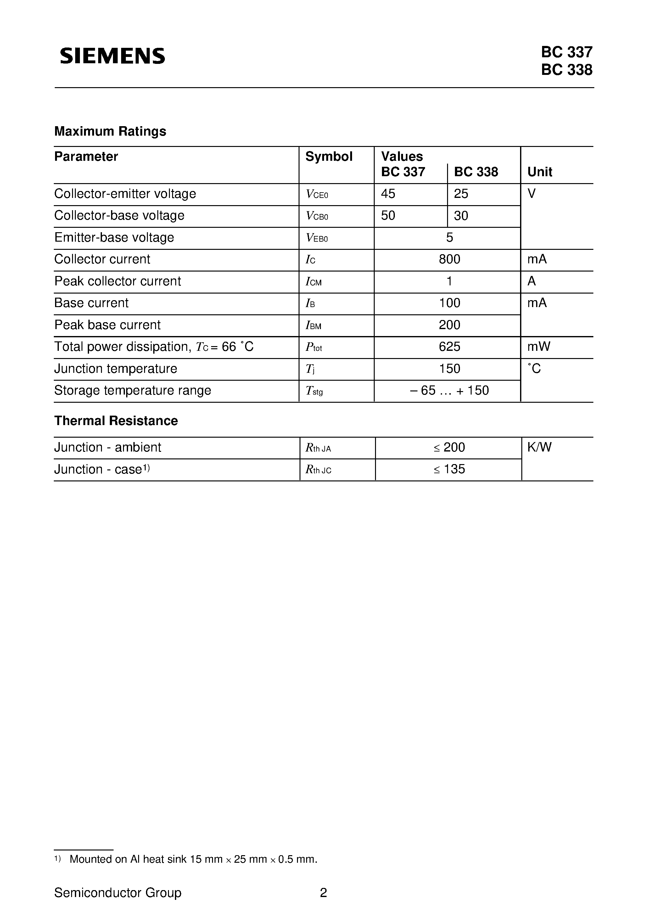 Datasheet BC338-16 - Si-Epitaxial PlanarTransistors page 2