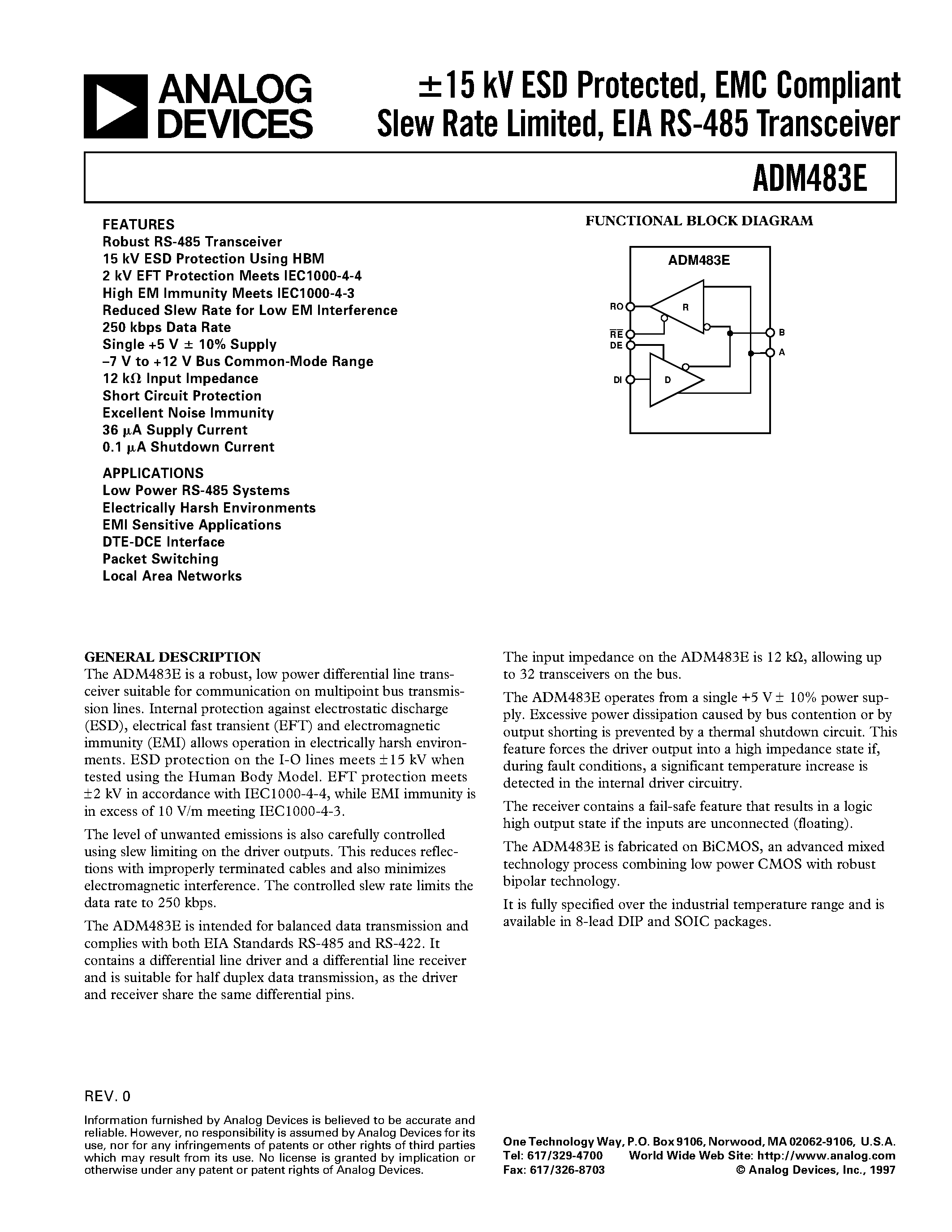 Adm483 схема включения