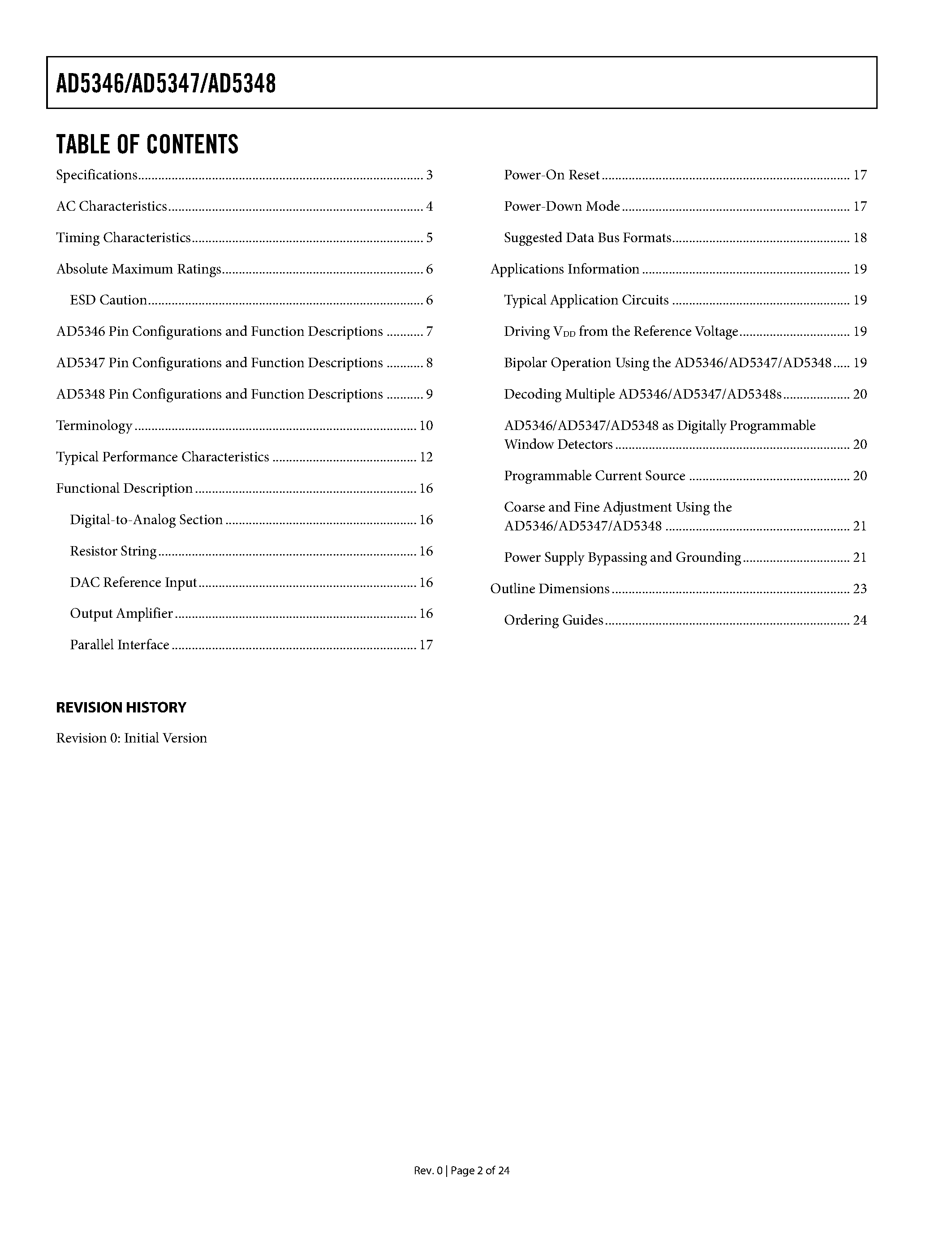 Datasheet AD5346BCP - 2.5 V to 5.5 V/ Parallel Interface 2.5 V to 5.5 V/ Parallel Interface page 2