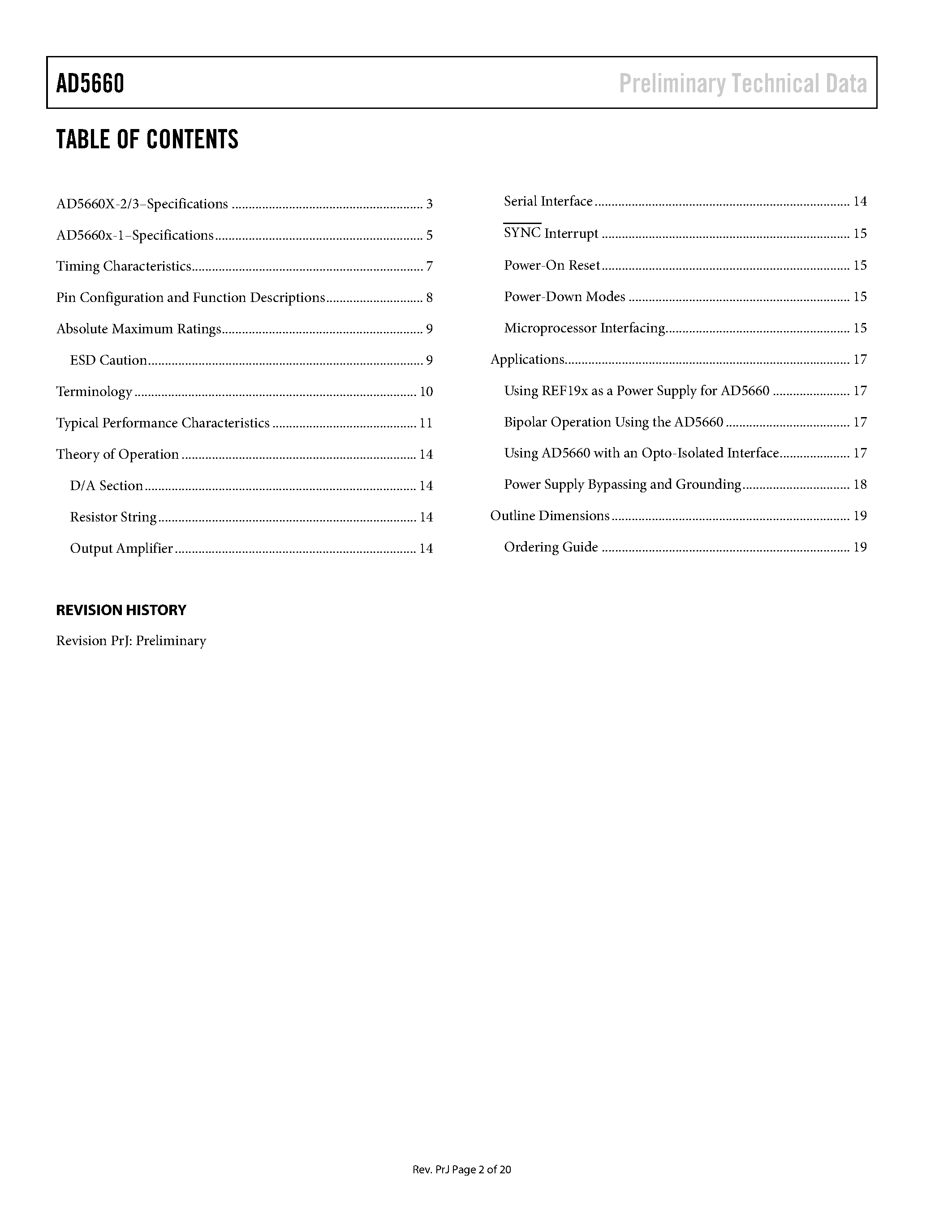 Datasheet AD5660 - 3 V/5 V/ 16-Bit nanoDACTM D/A with 10 ppm/C Max On-Chip Reference in SOT-23 page 2