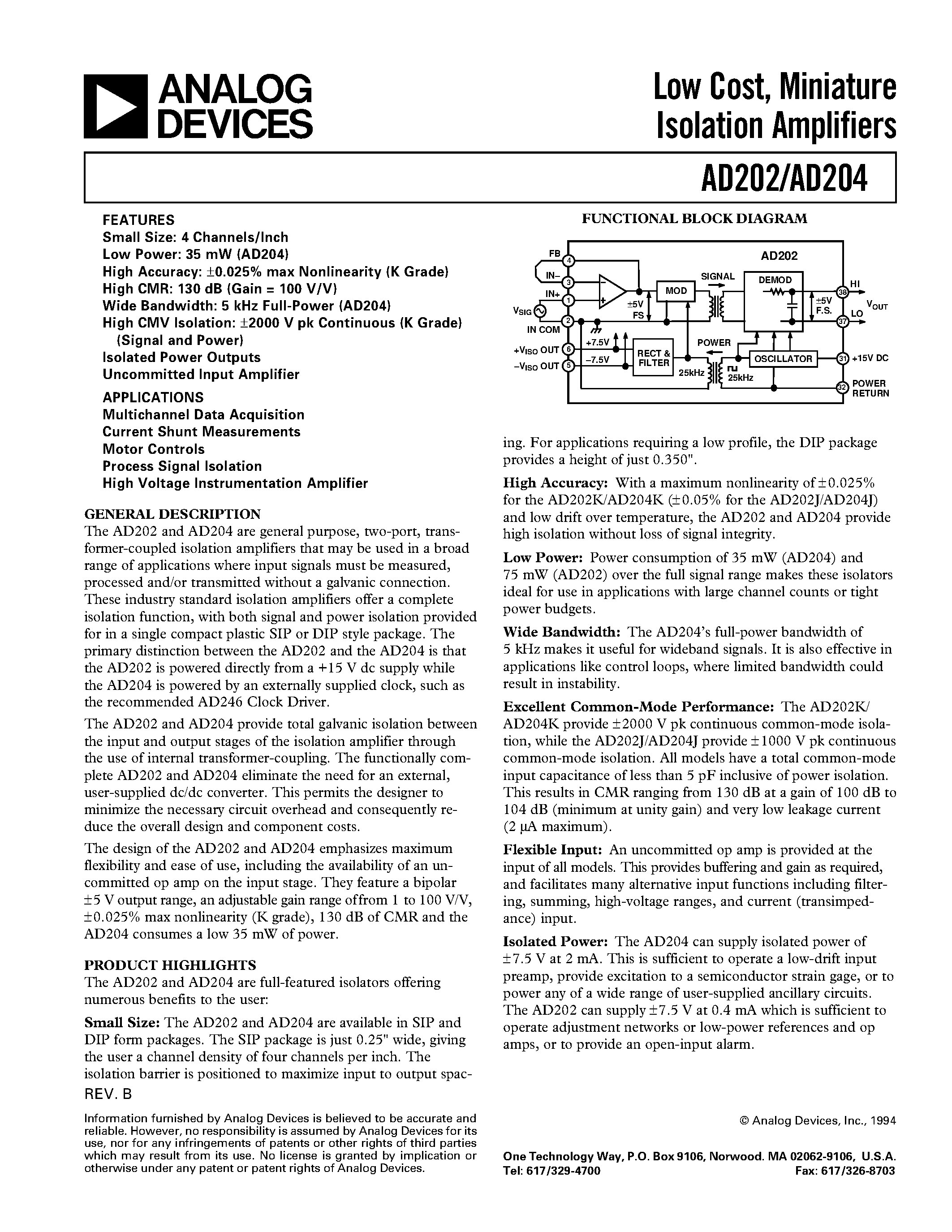 Datasheet AD246JN - Clock Driver page 1