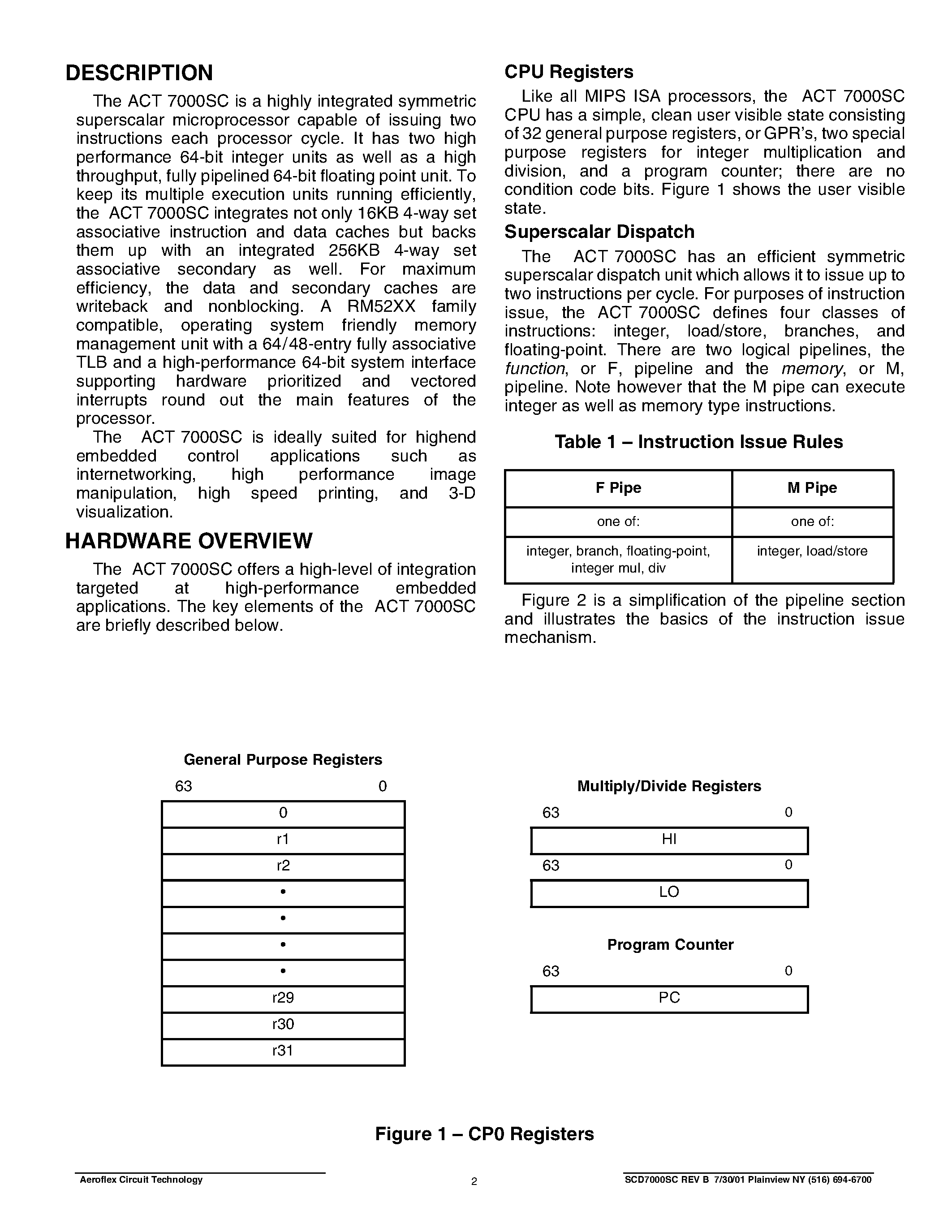 Datasheet ACT-7000SC-150F17C - ACT 7000SC 64-Bit Superscaler Microprocessor page 2