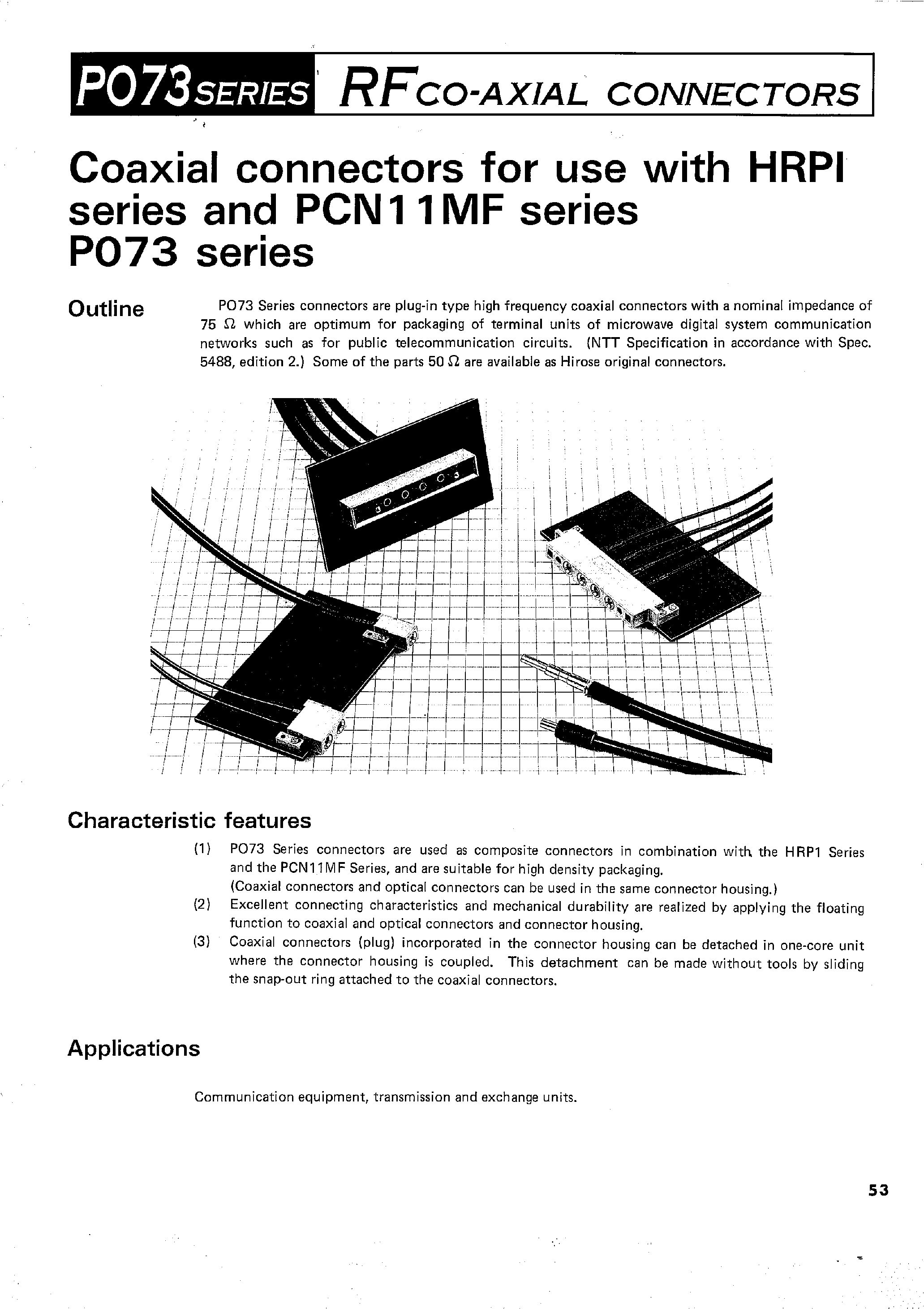 Datasheet HRPI-H4-HA-B - RFCO-AXIAL CONNECTORS(COAXIAL CONNECTORS for use with HRPI) page 1