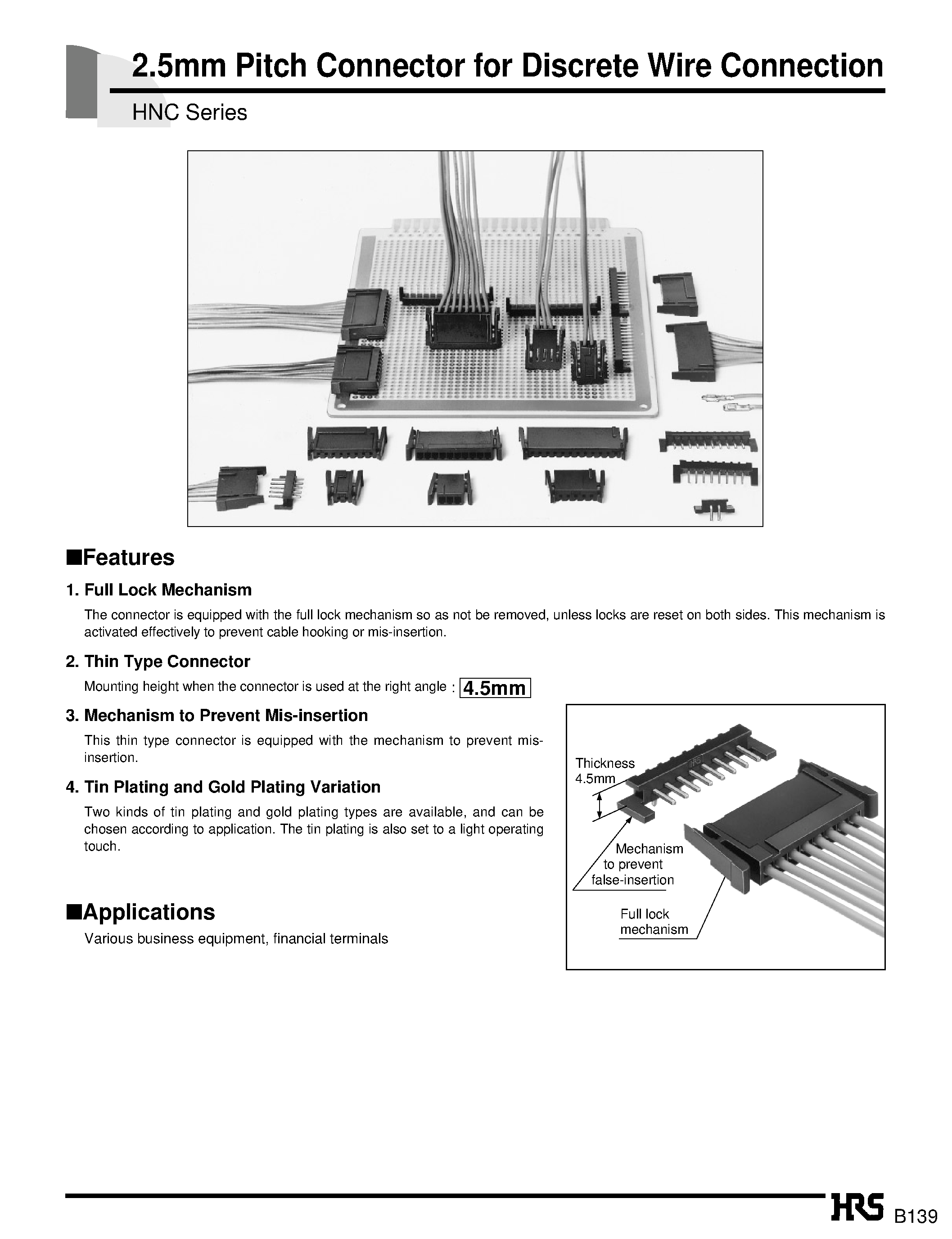 Datasheet HNC-2.5S-C-A - 2.5mm Pitch Connector for Discrete Wire Connection page 1