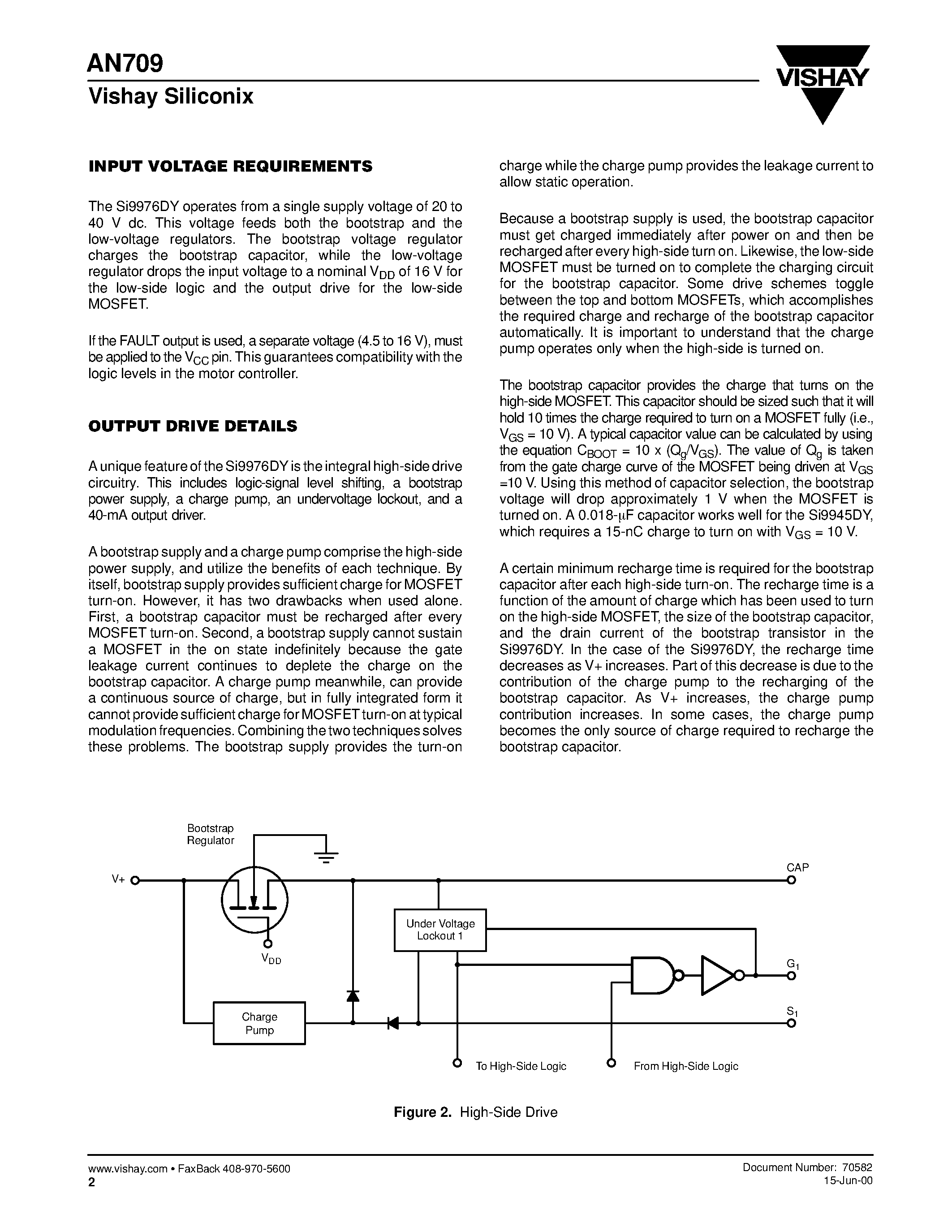 Даташит AN709 - Designing with the Si9976DY N-Channel Half-Bridge Driver and LITTLE FOOT Dual MOSFETs страница 2