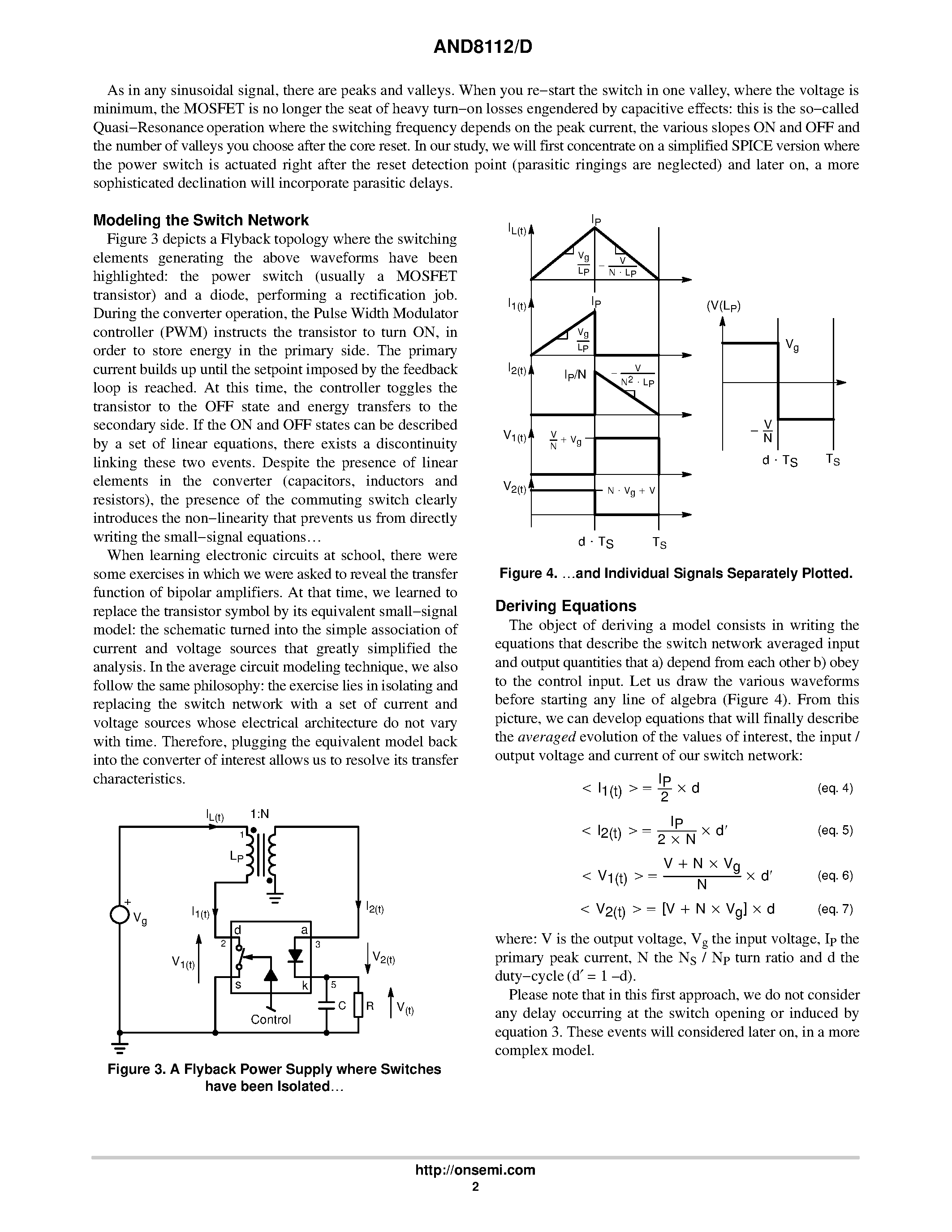 Даташит AND8112 - A Quasi-Resonant SPICE Model Eases Feedback Loop Designs страница 2