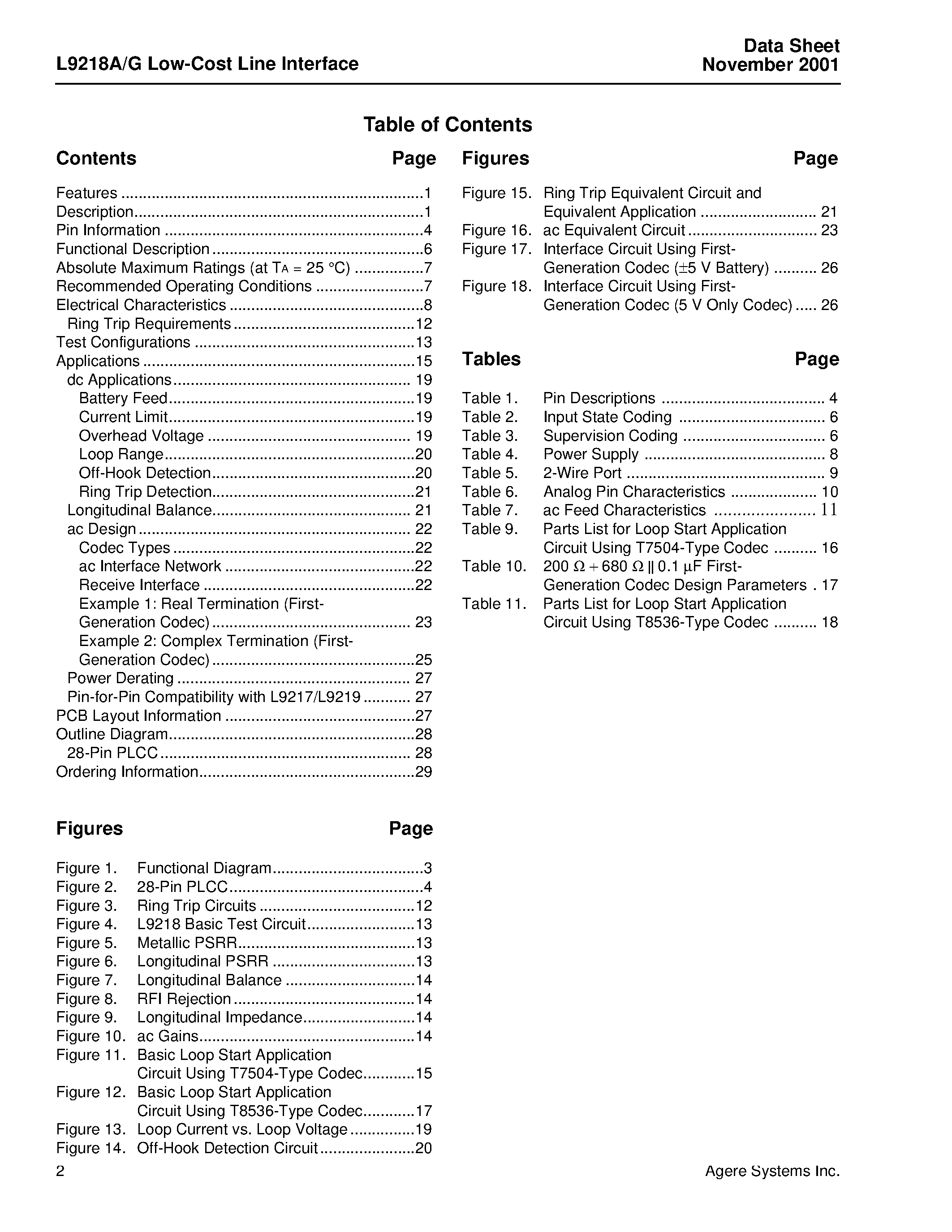 Datasheet LUCL9218AAR-D - Low-Cost Line Interface page 2