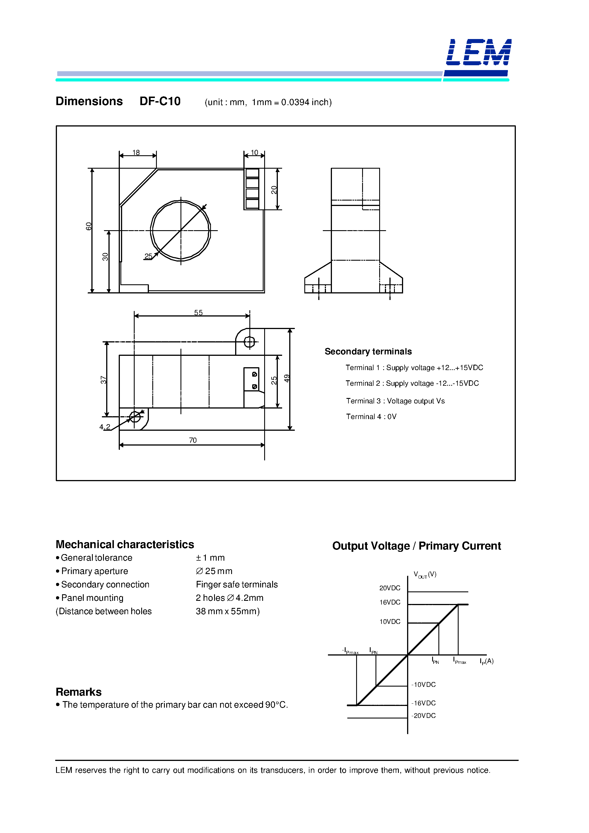 Datasheet DF0.5-C10 - DC Current transducer DF-C10 page 2