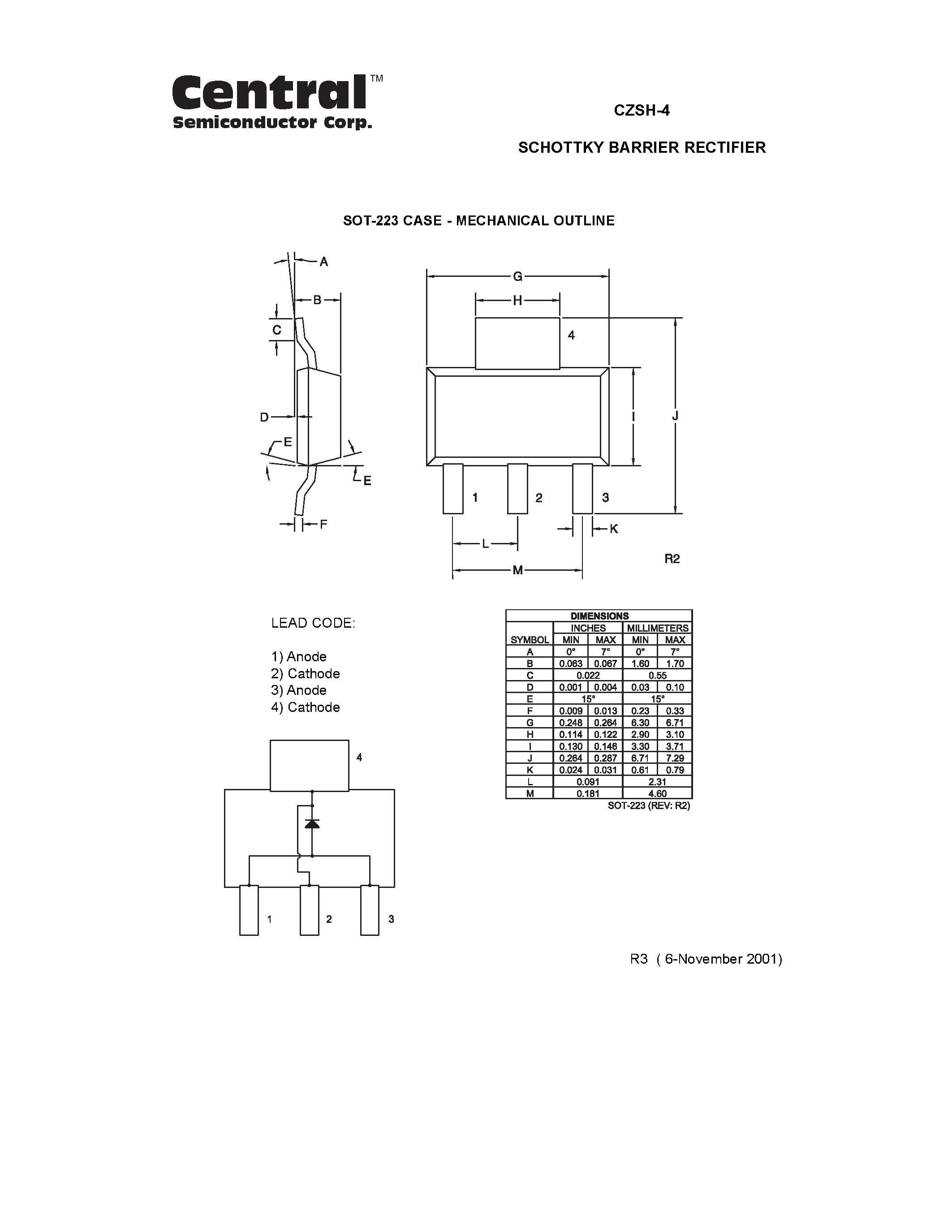 Даташит CZSH-4 - SCHOTTKY BARRIER RECTIFIER страница 2