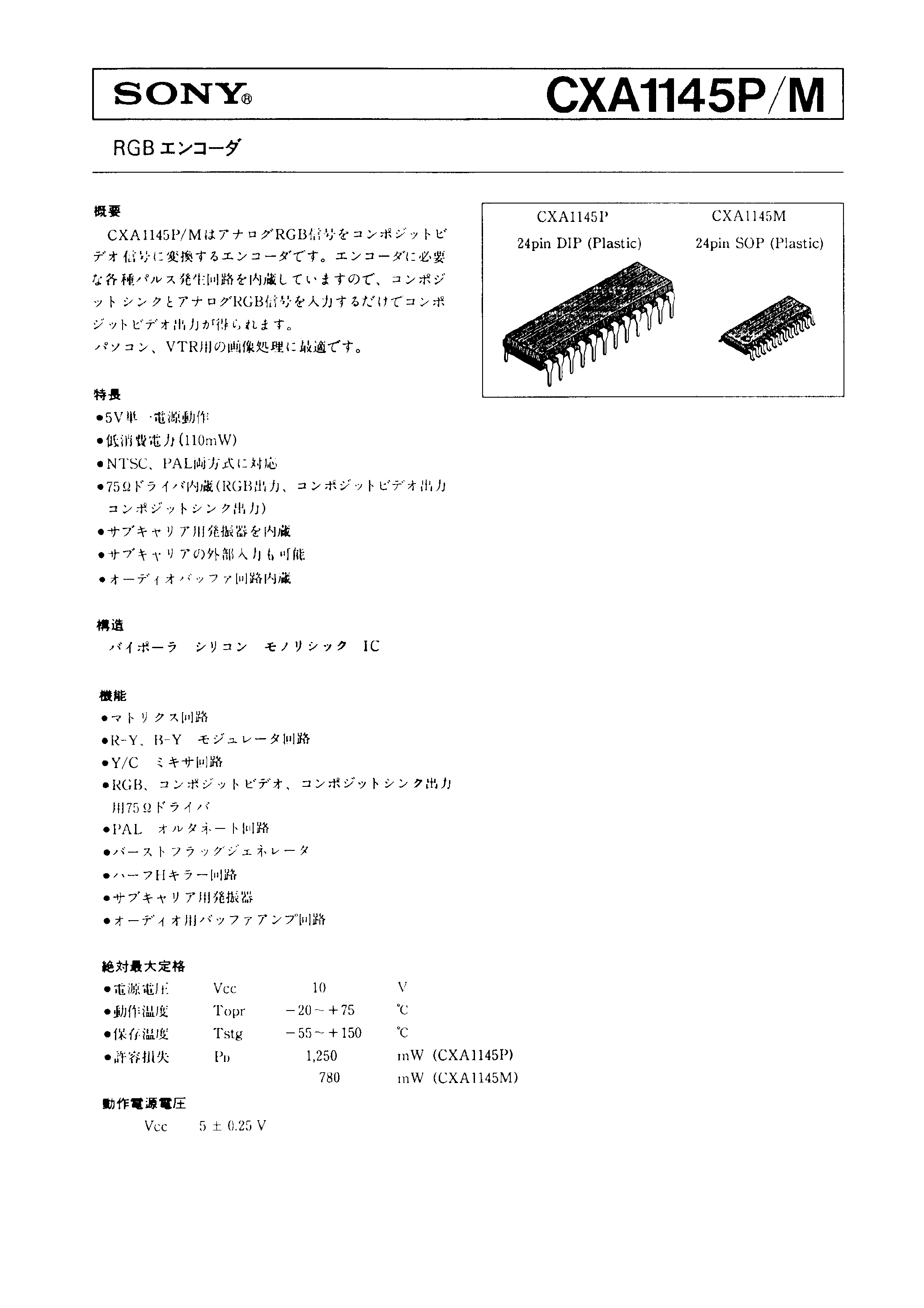 Даташит CXA1145M - RGB Encoder страница 2