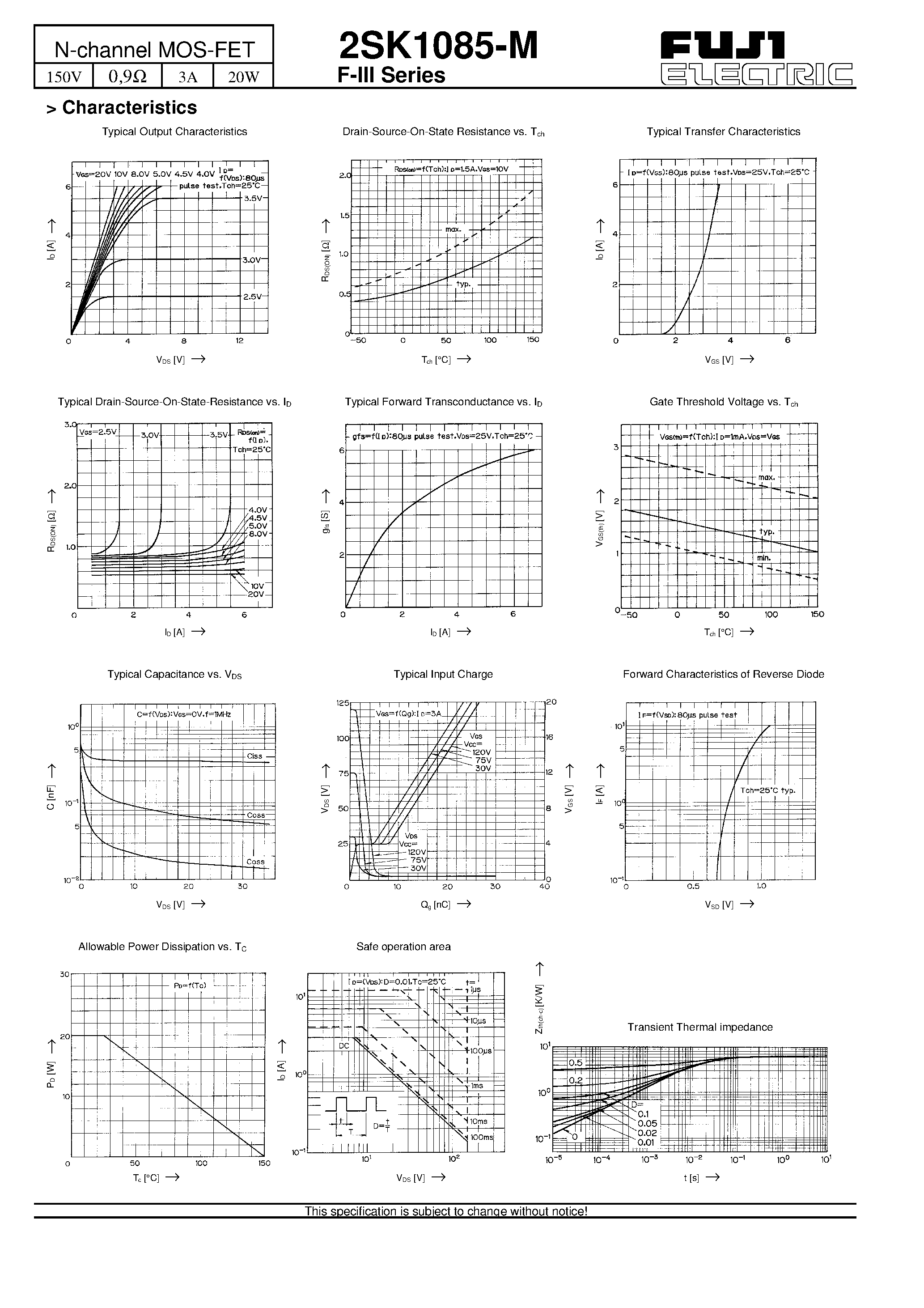 Datasheet 2SK1085-M - N-channel MOS-FET page 2