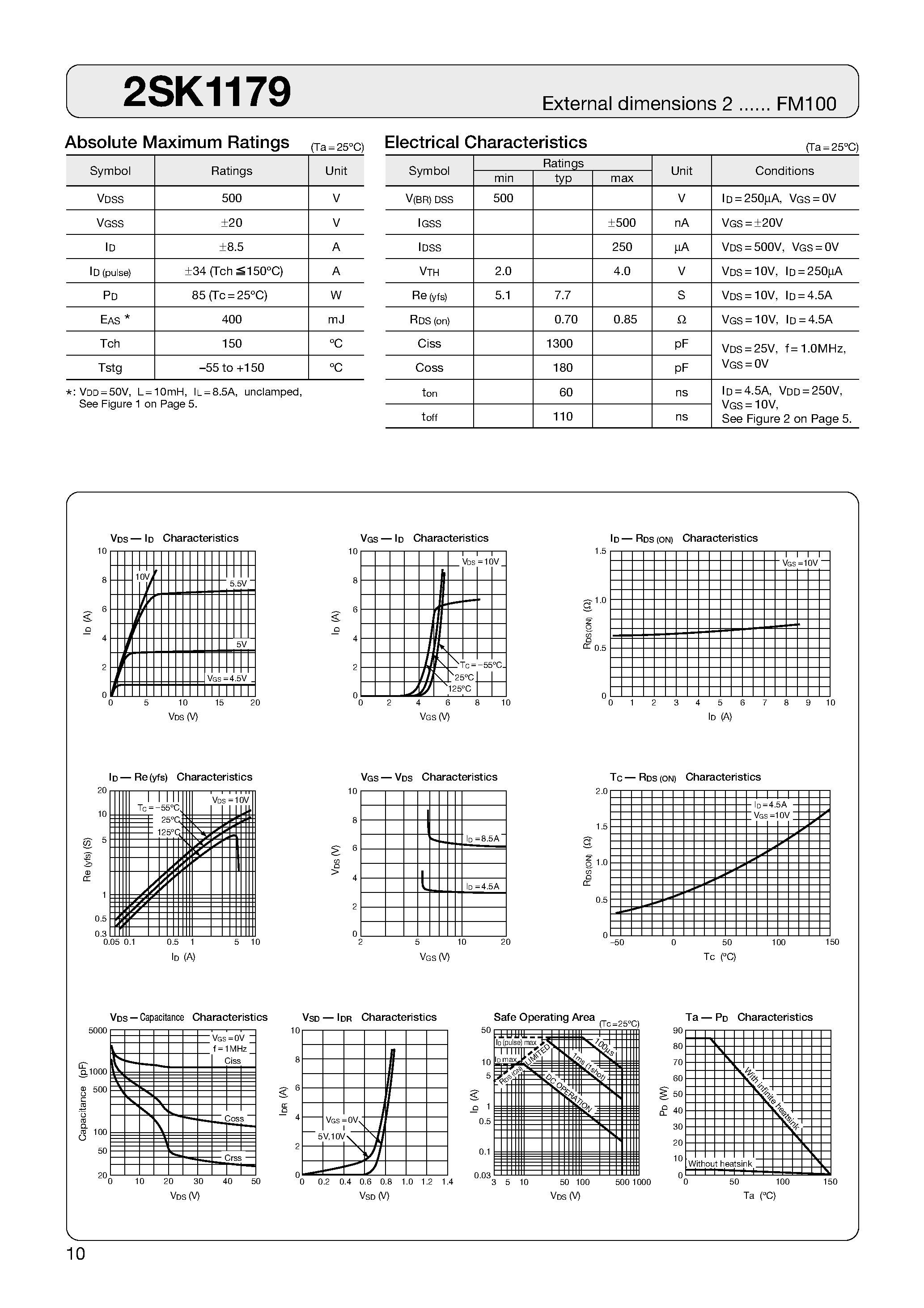 Datasheet 2SK1179 - MOSFET page 1