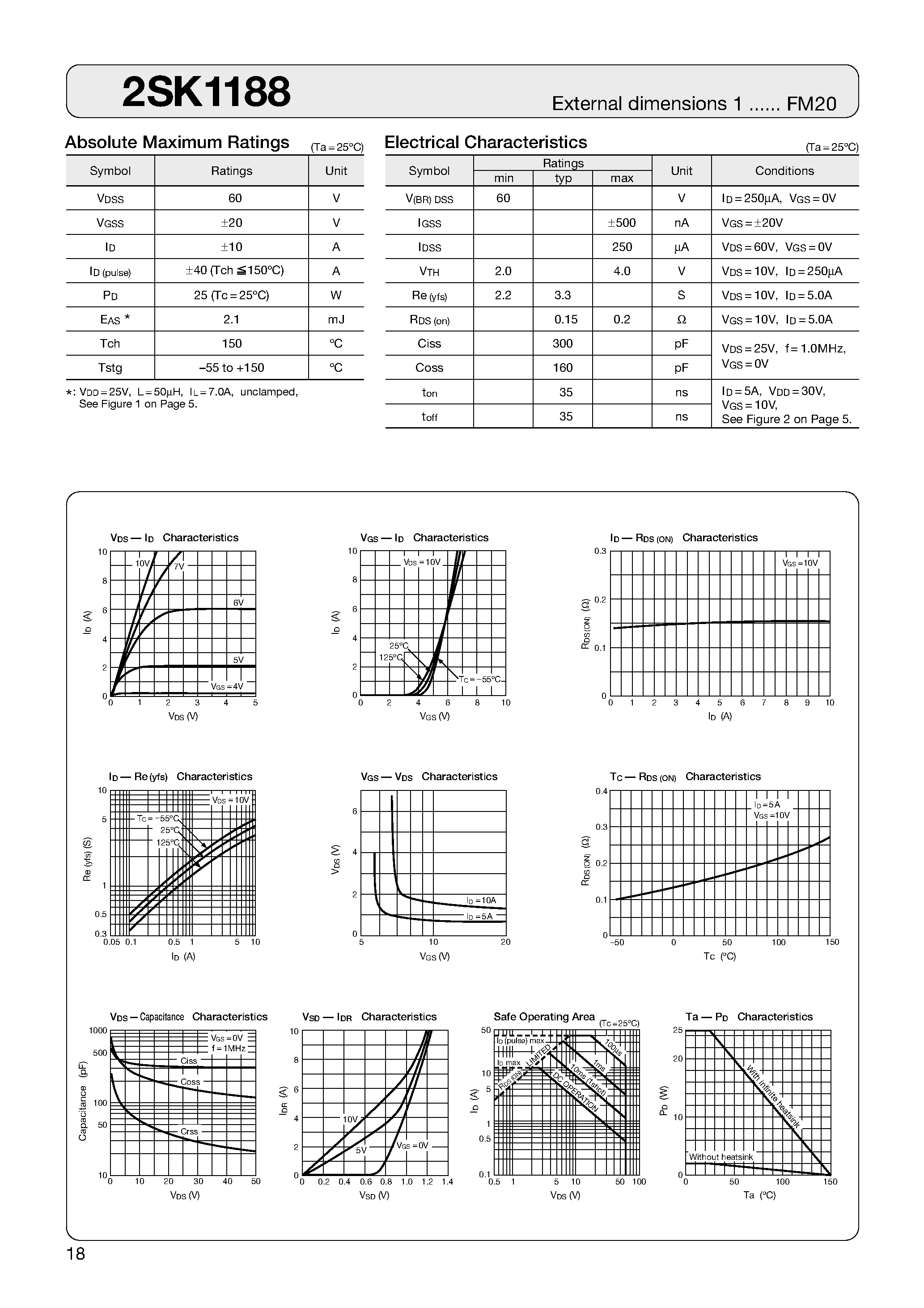 Datasheet 2SK1188 - MOSFET page 1