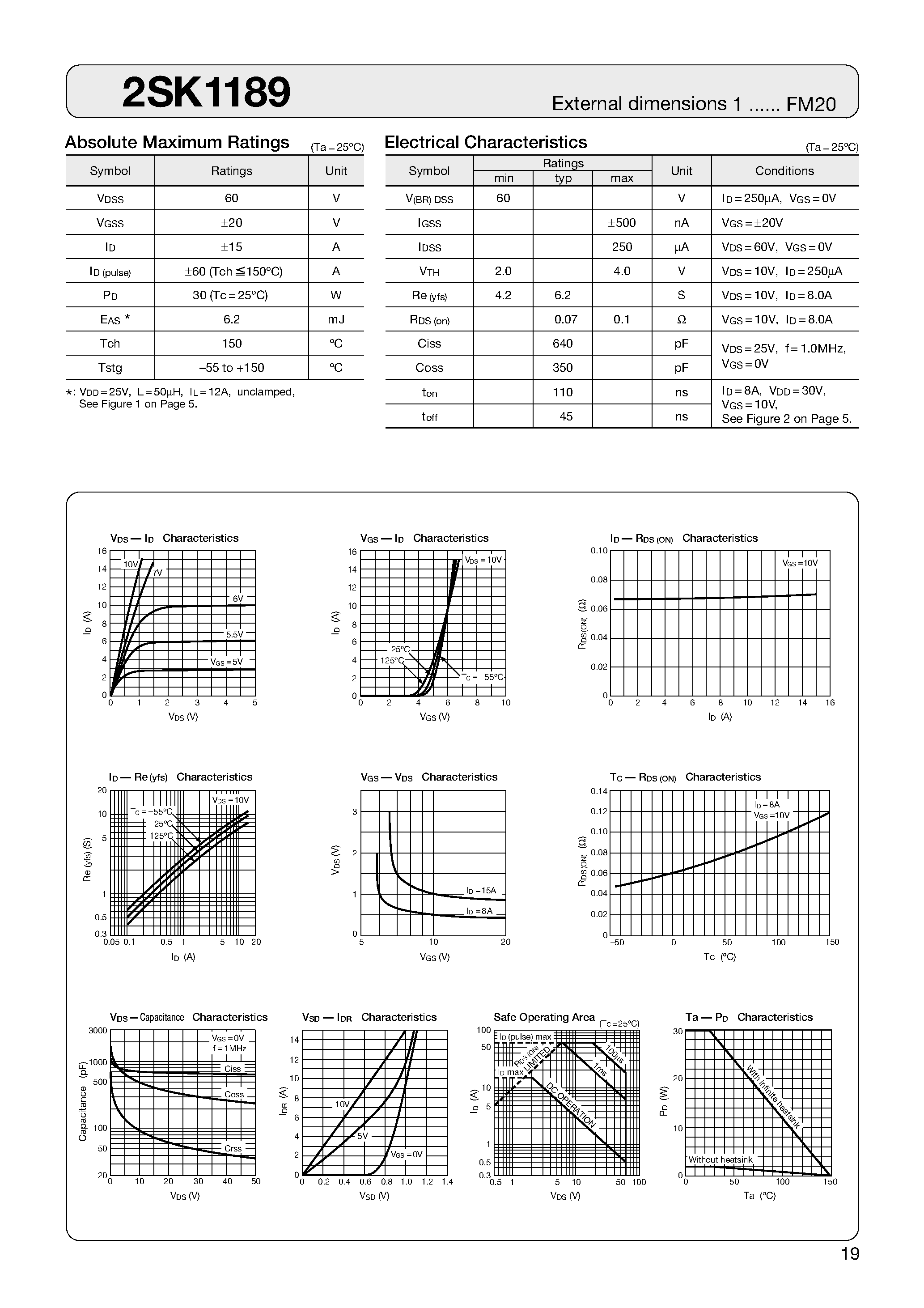 Datasheet 2SK1189 - MOSFET page 1