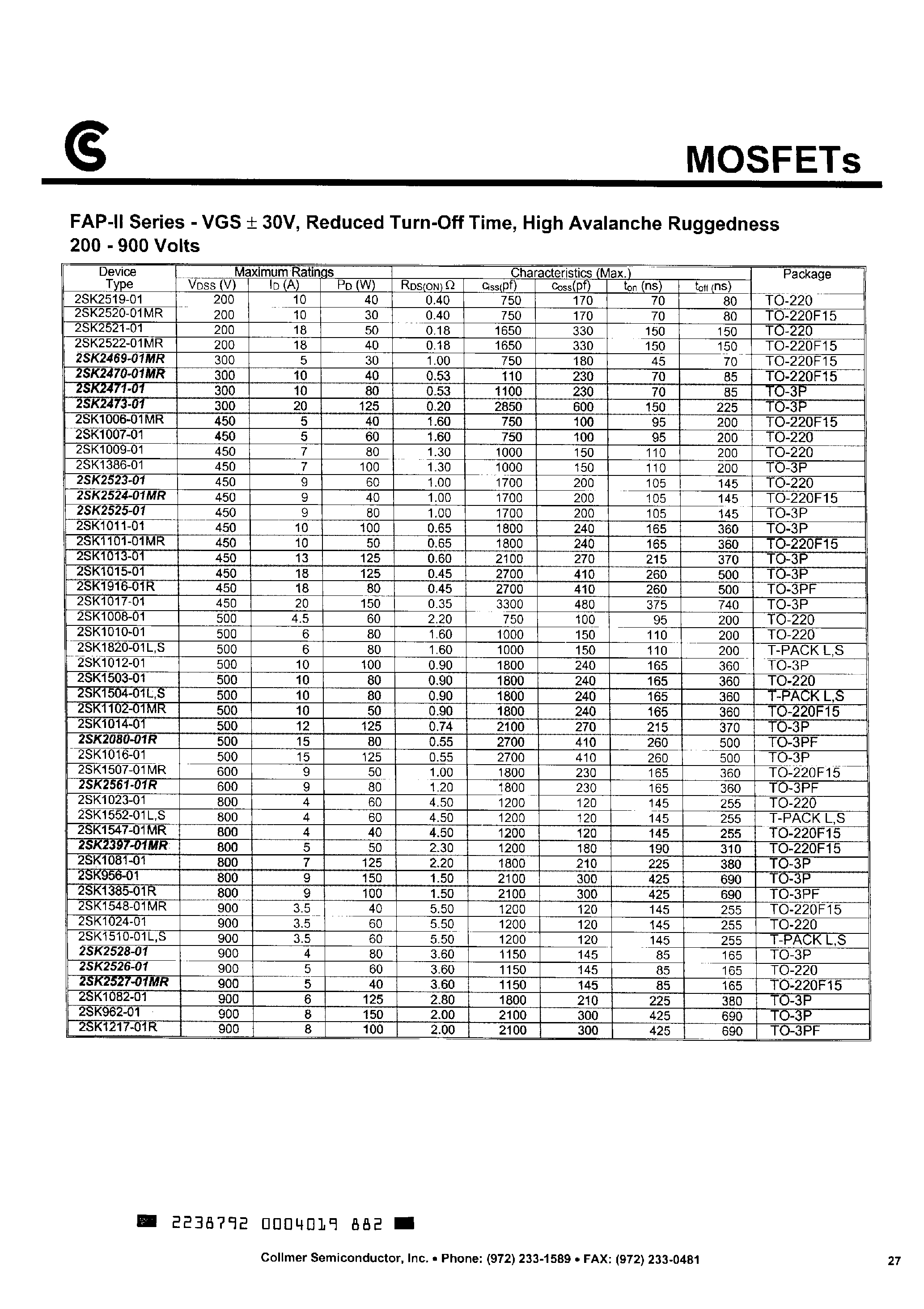 Datasheet 2SK1507 - N-Channel Silicon Power Mos-fet(F-II Series) page 2