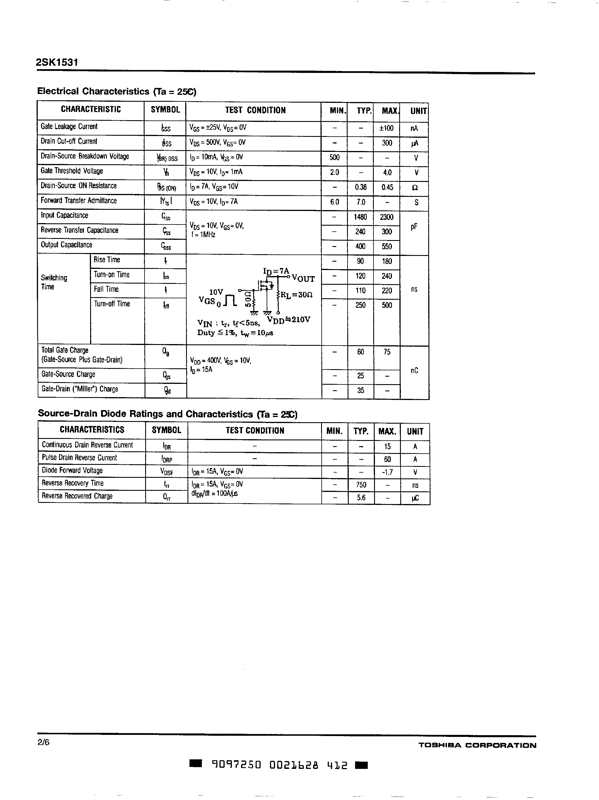 Datasheet 2SK1531 - Discrete Semiconductors page 2