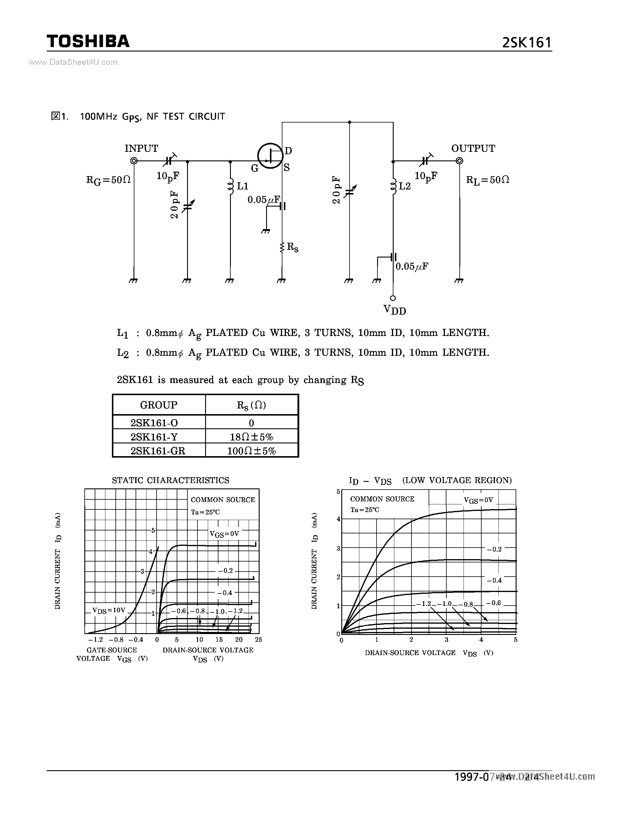 Datasheet 2SK161 - N CHANNEL JUNCTION TYPE (FM TUNER/ VHF BAND AMPLIFIER APPLICATIONS) page 2