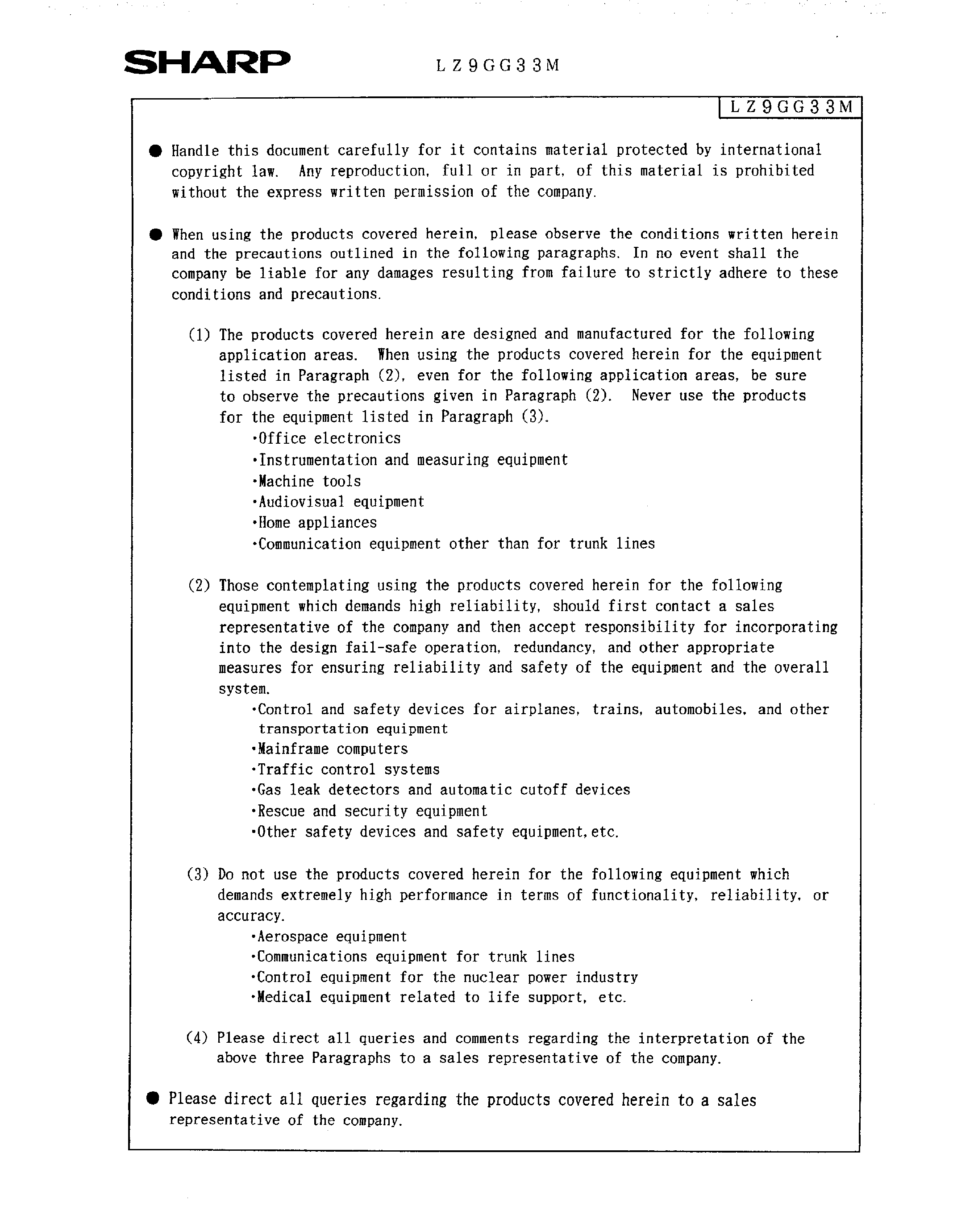 Datasheet LZ9GG33 - Single Chip Drive IC(270K/320K pixel B/W CCD) page 2