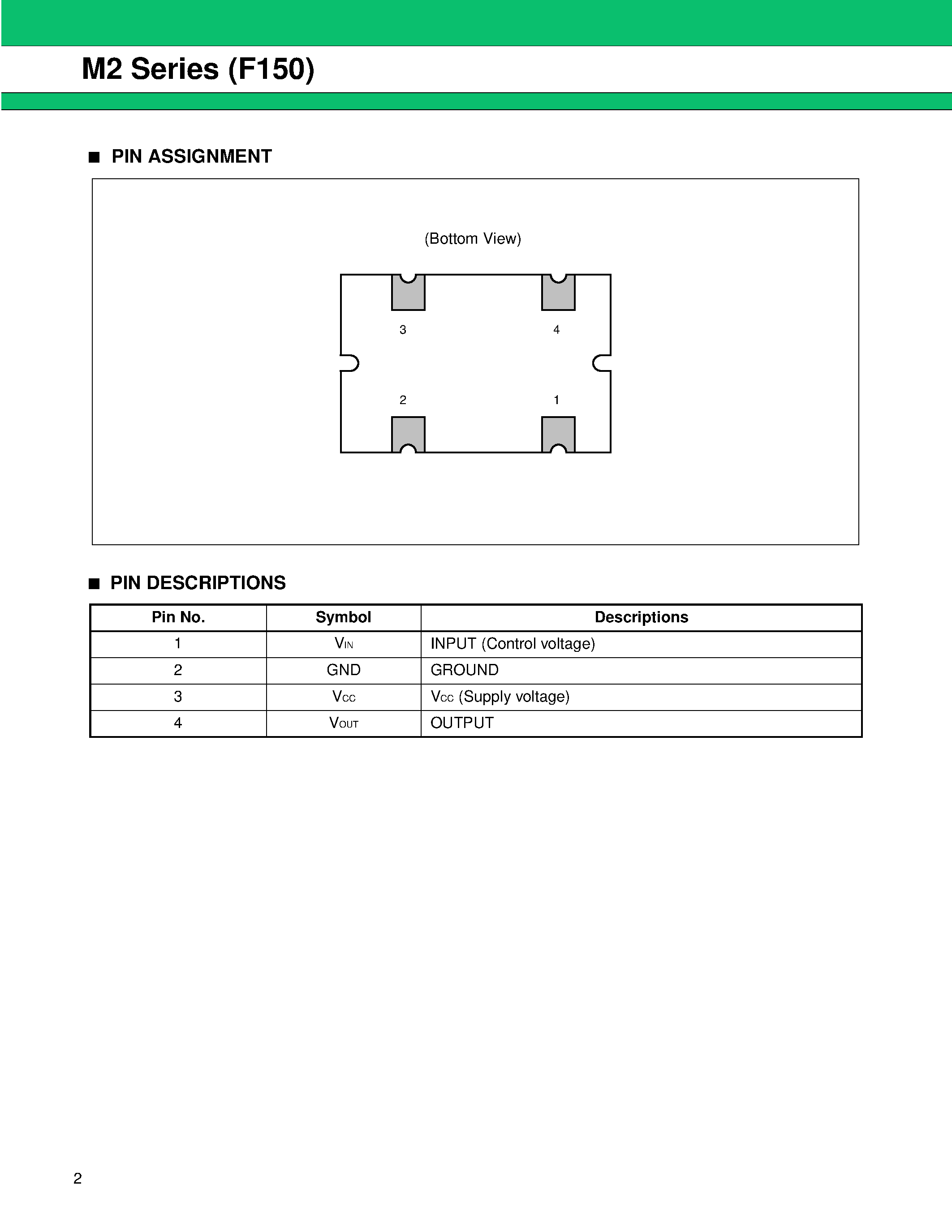 Datasheet FAR-M2CC-14M318-F150-R - Piezoelectric VCO (6 to 30 MHz) page 2