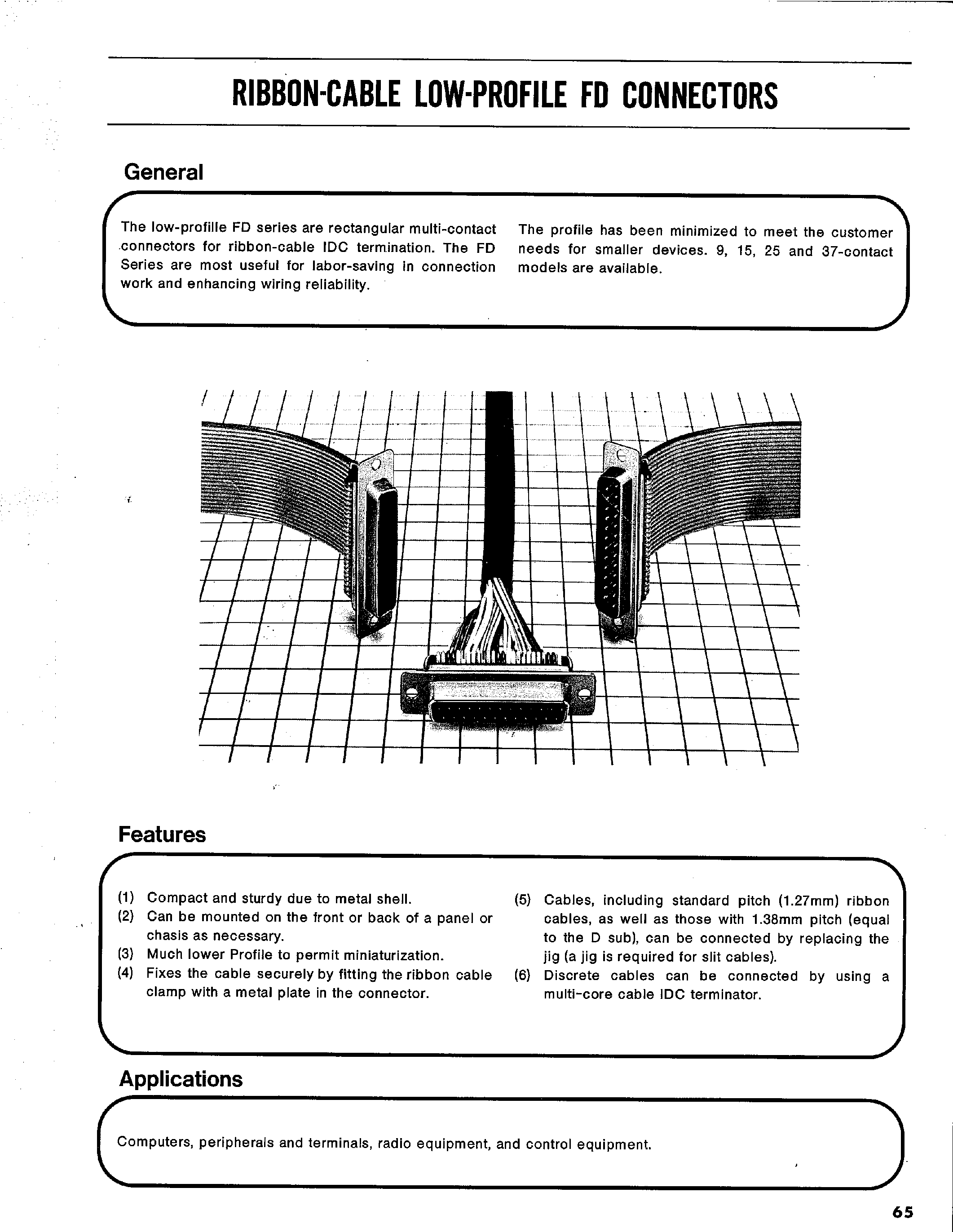 Datasheet FDAD-15PF - RIBBON-CABLE LOW-PROFILE FD CONNECTORS page 1