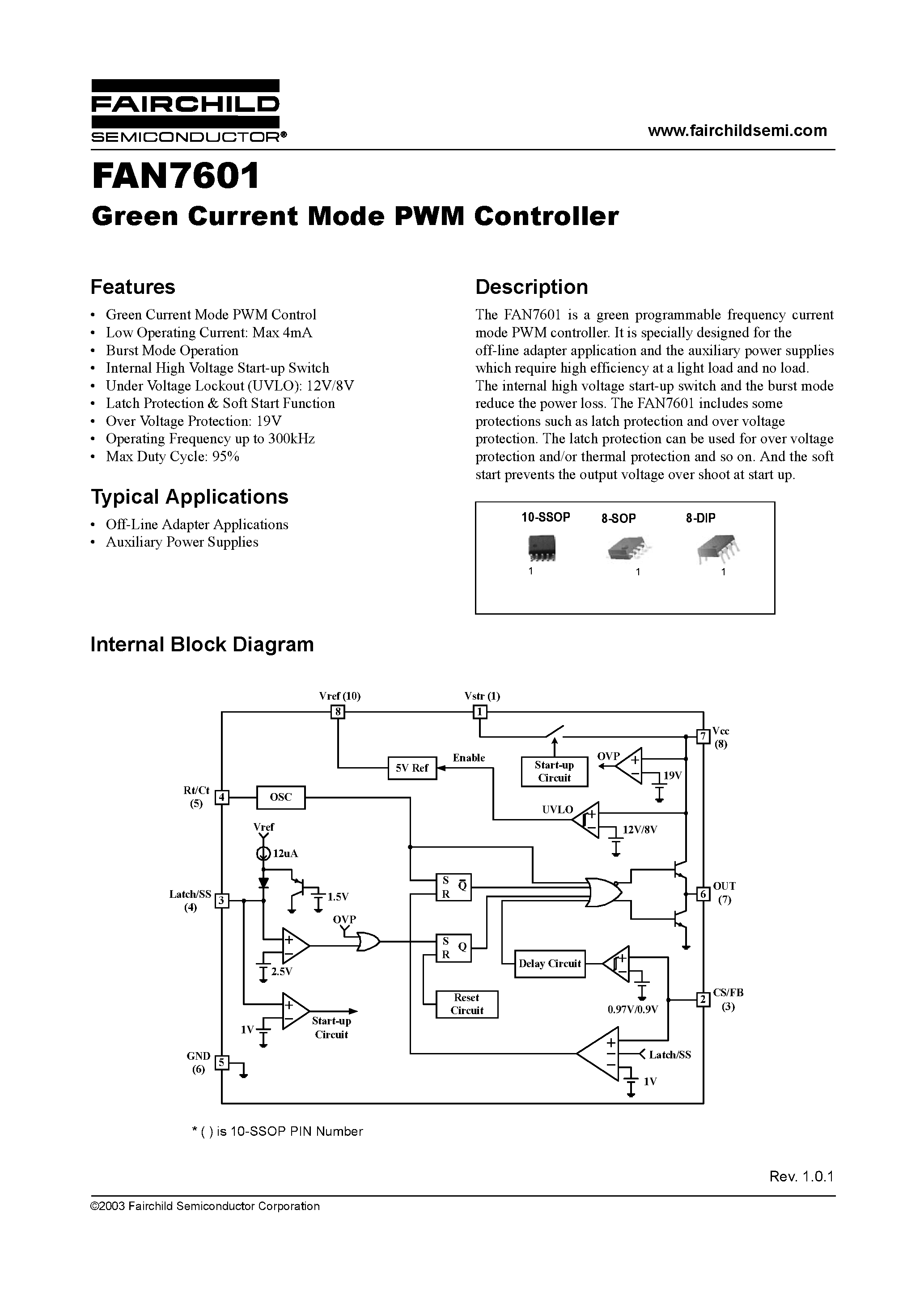 Fan7601 datasheet схема включения