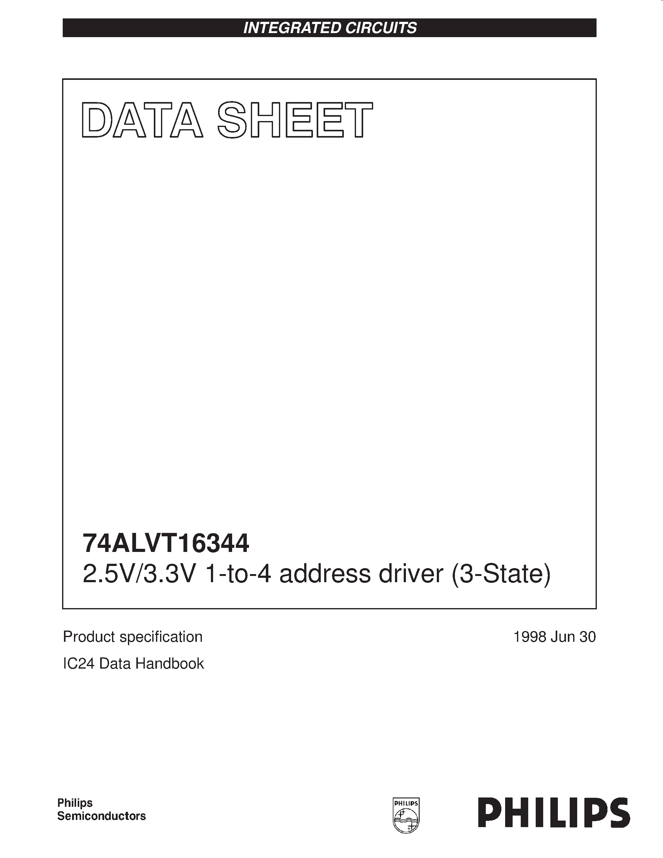 Datasheet AV16344DGG - 2.5V/3.3V 1-to-4 address driver 3-State page 1