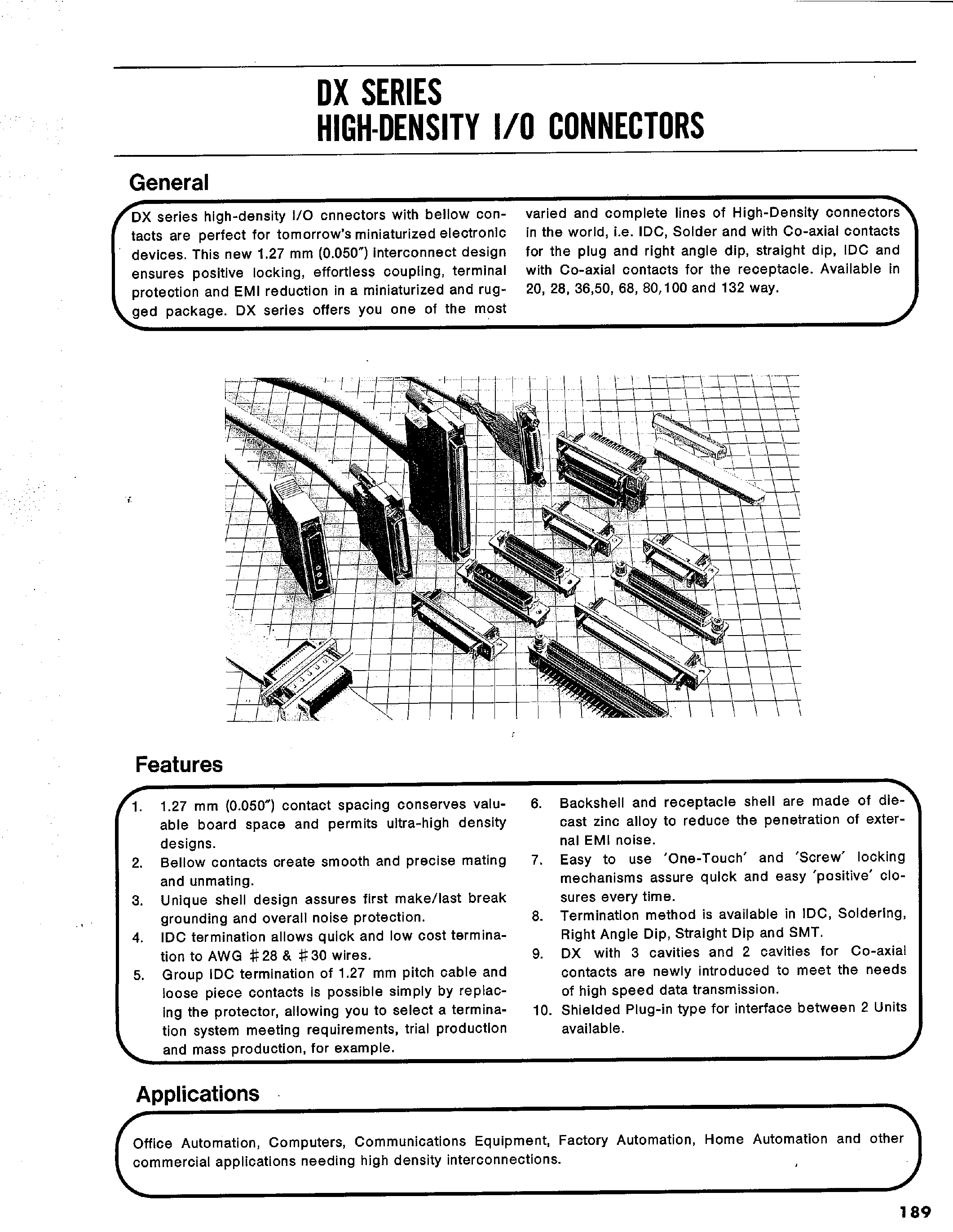 Даташит DX10J-68SE - DX SERIES HIGH-DENSITY I/O CONNECTORS страница 1