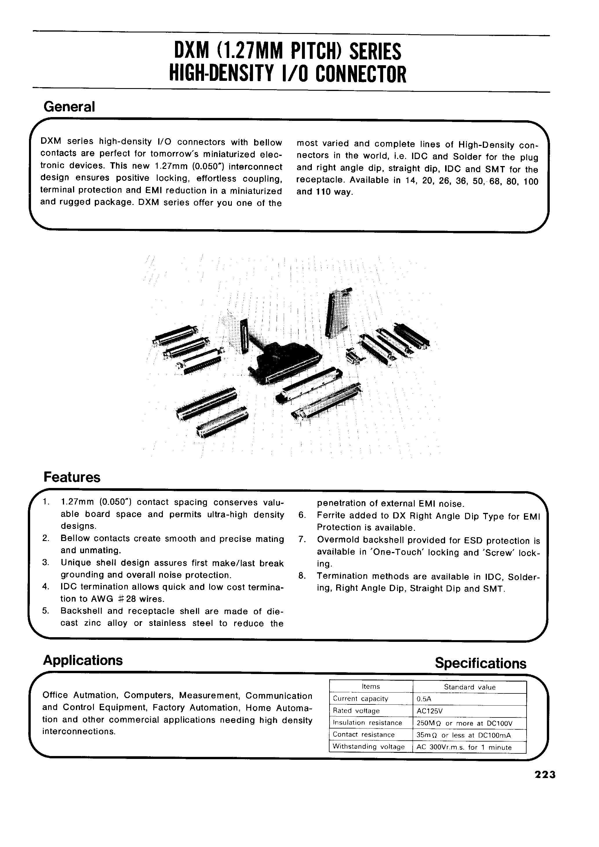 Datasheet DX30M-14-CV - DXM SERIES HIGH-DENSITY I/O CONNECTOR page 1